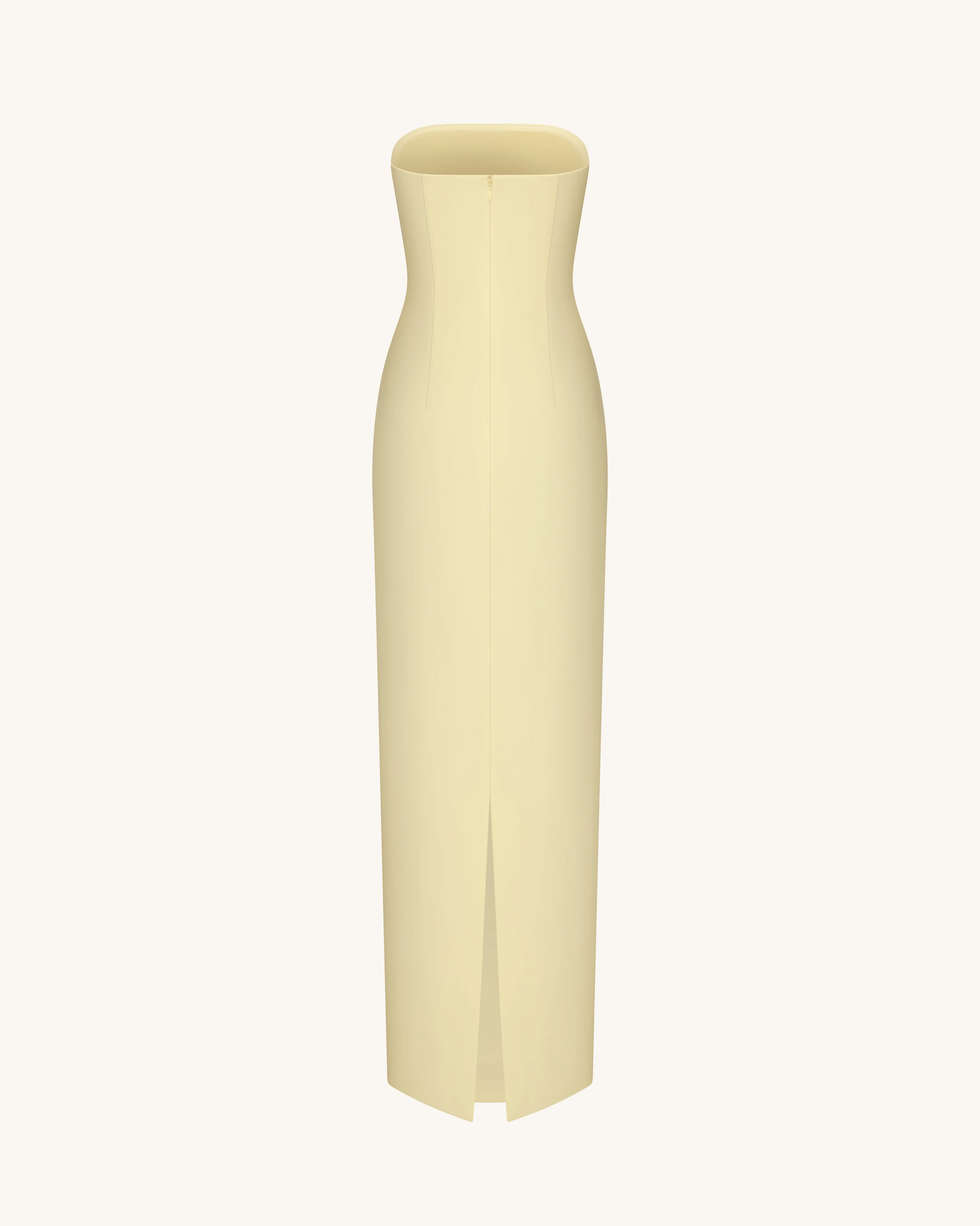 Floral Appliqué Strapless Dress - Yellow - Image 4
