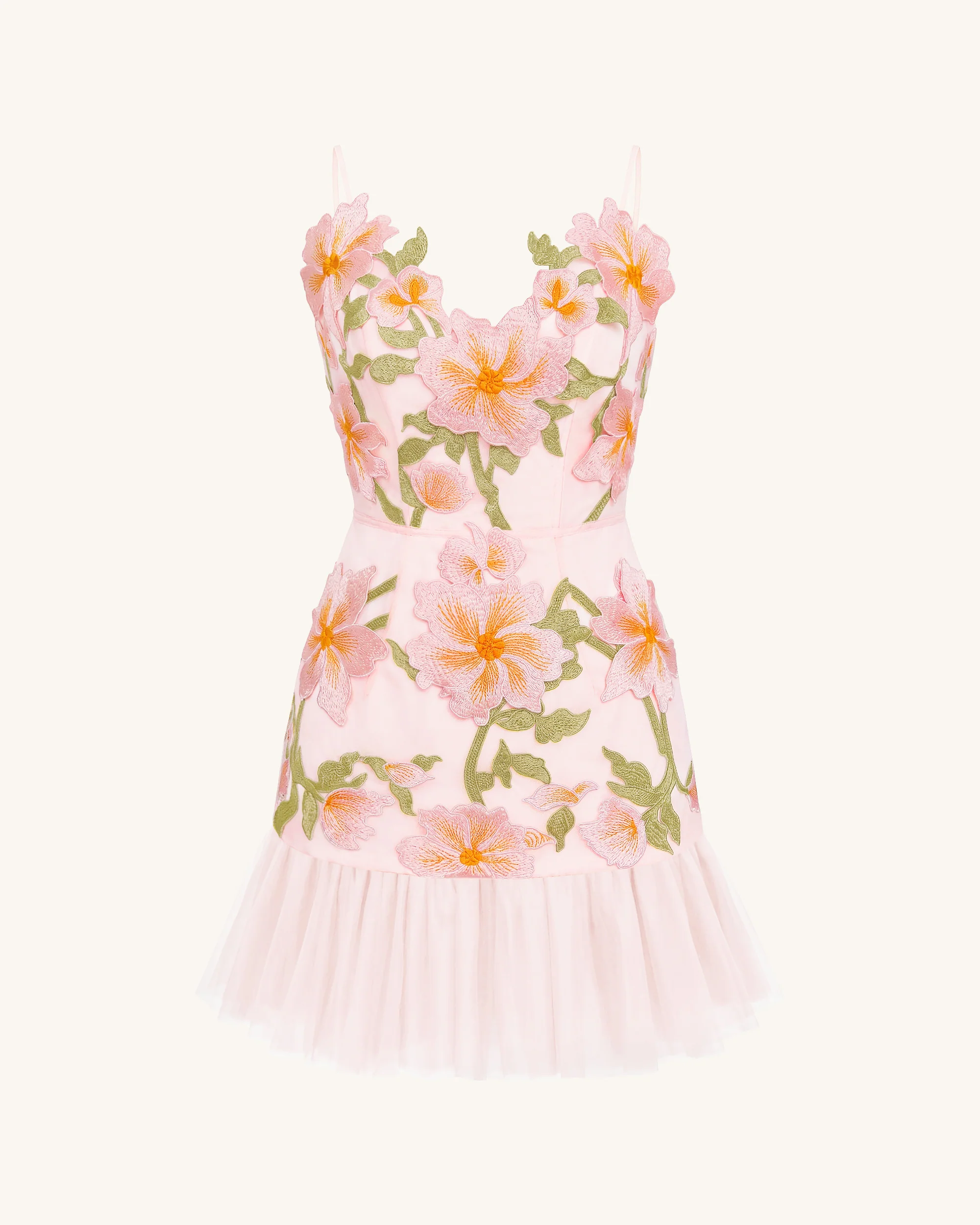 Floral Sling Mini Dress - Rose Pink - Image 3