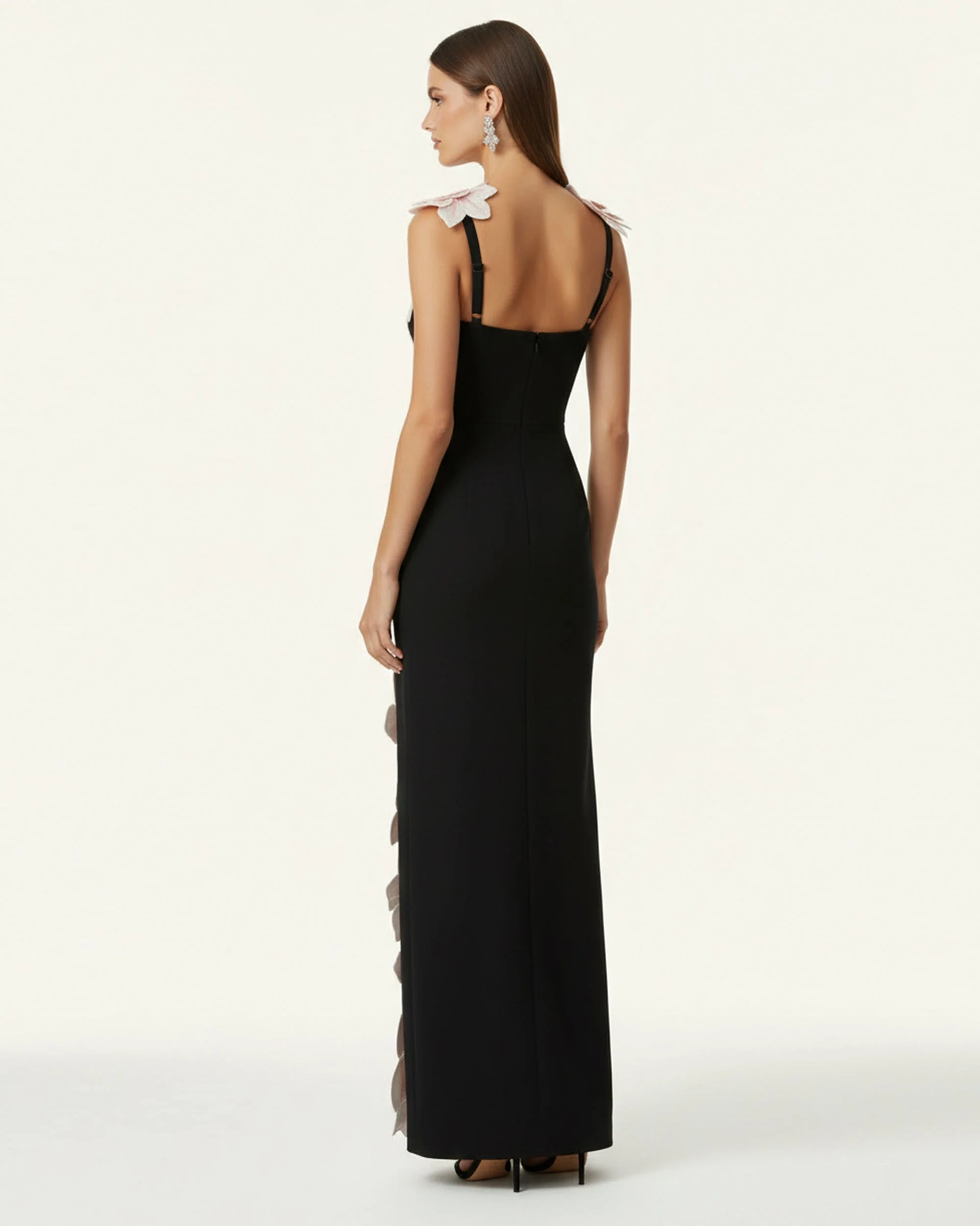 Flower Embroidered Dress - Black/Pink - Image 2