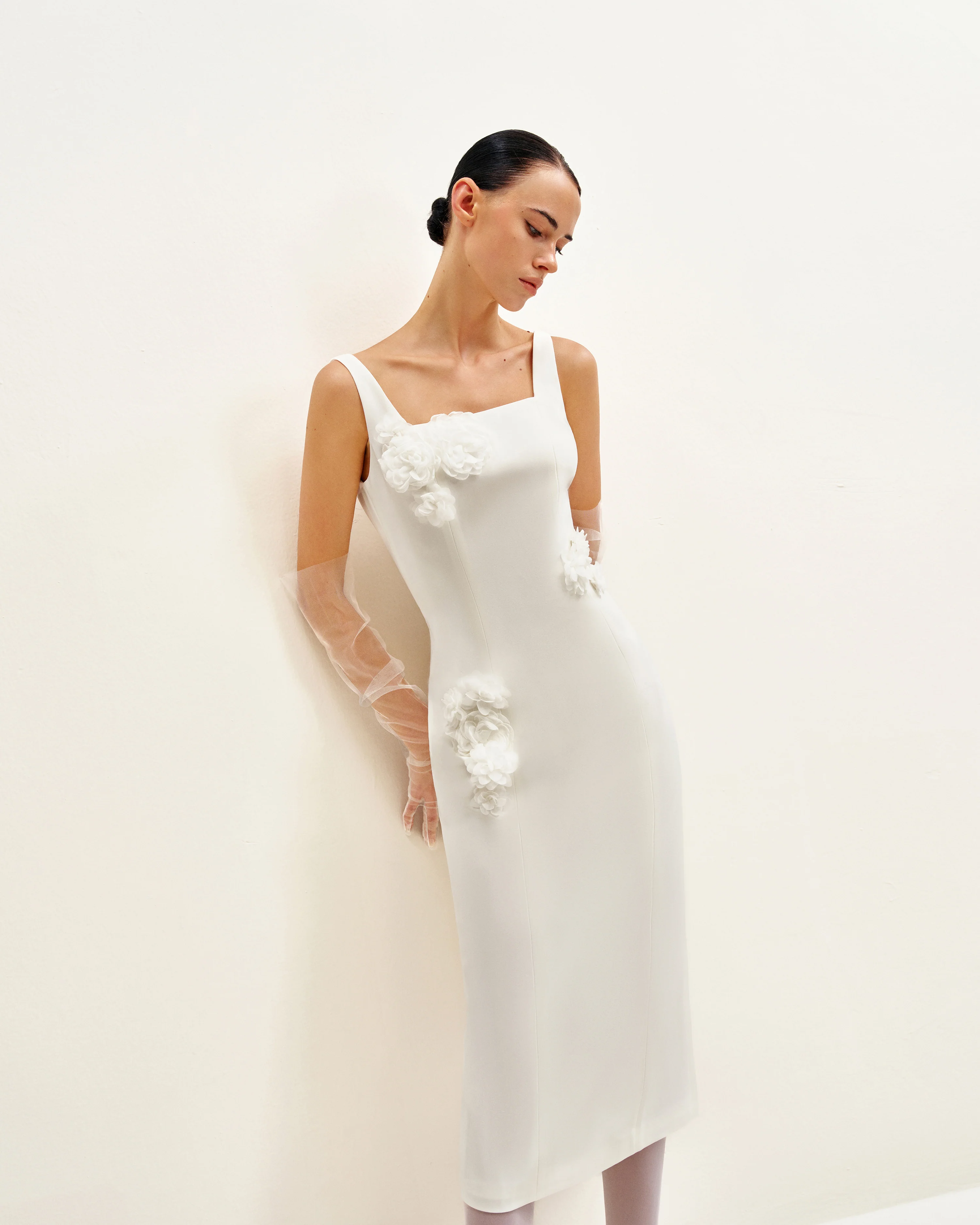 Garden Grace Sheath Dress - White - Image 2