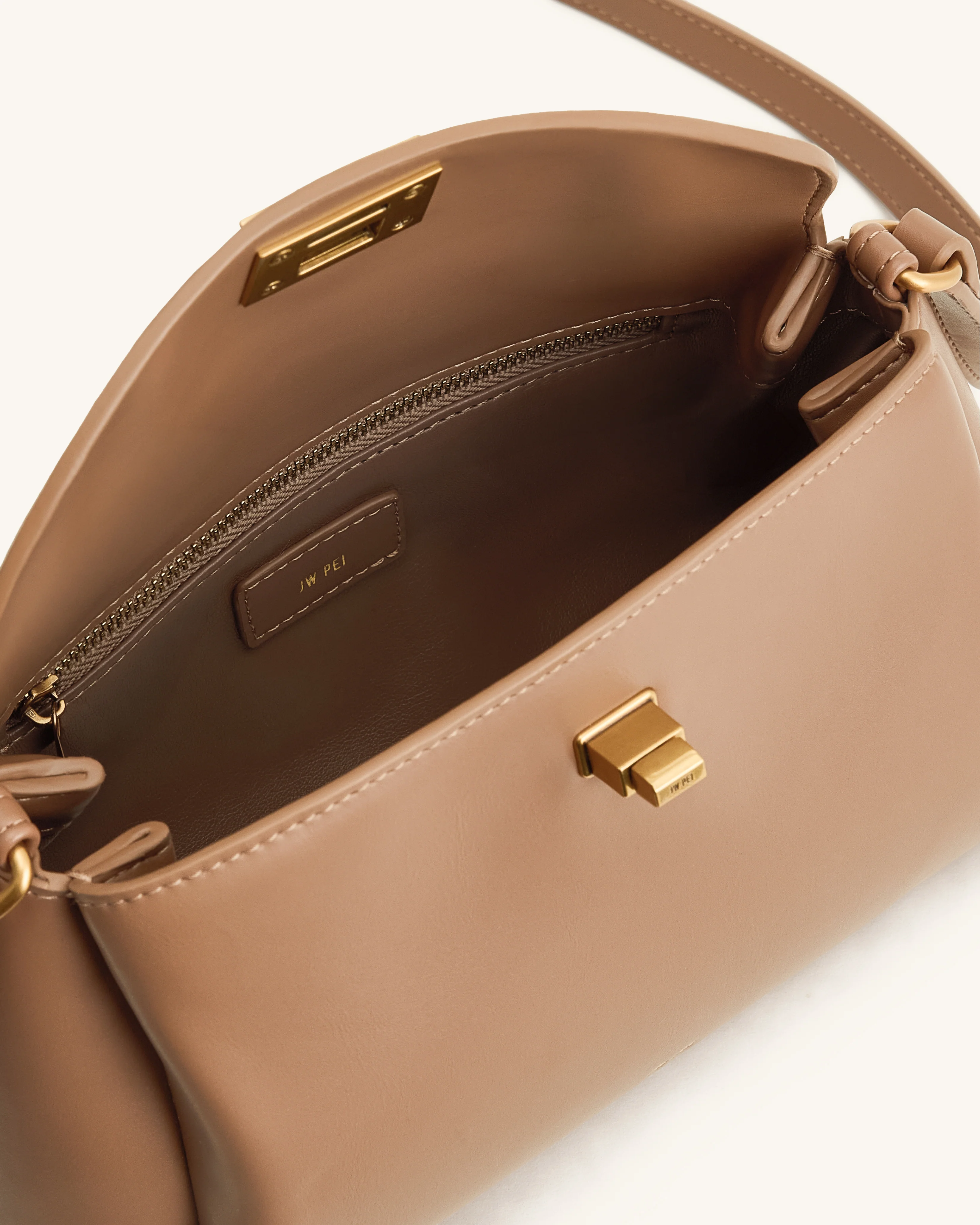 Greta Twist-Lock Crossbody Bag - Brown - Image 4