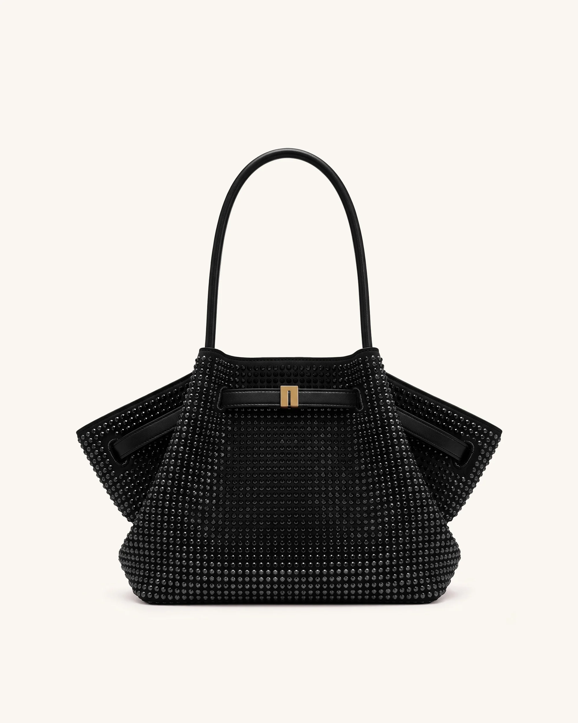 Hana Medium Artificial Crystal Tote Bag - Black
