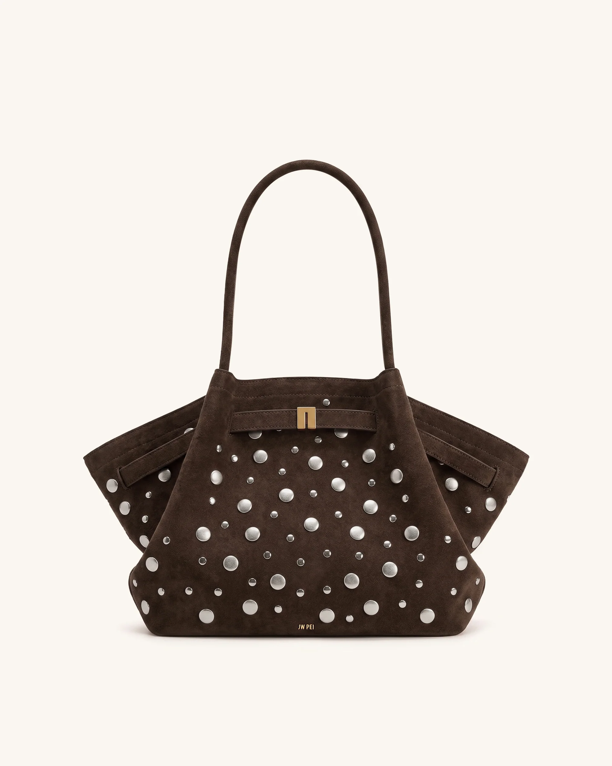 Hana Medium Faux Suede Tote Bag - Dark Brown