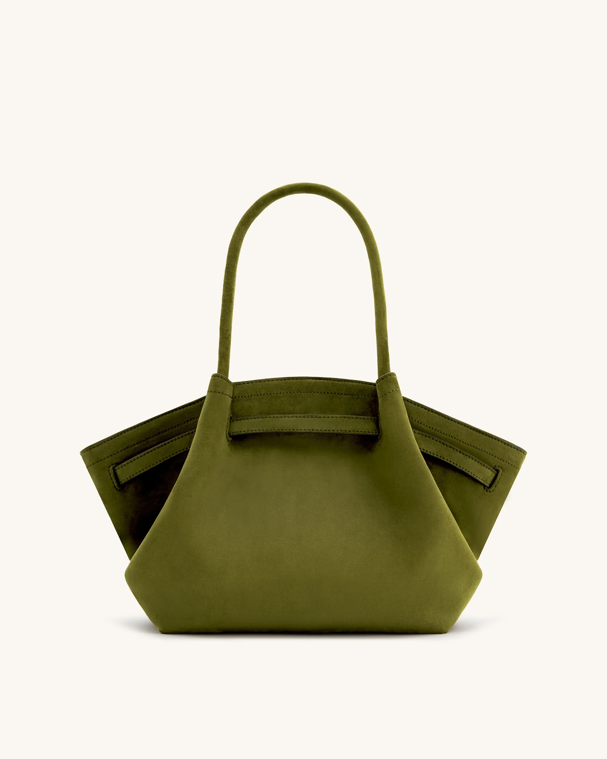 Hana Medium Faux Suede Tote Bag - Dark Olive - Image 5