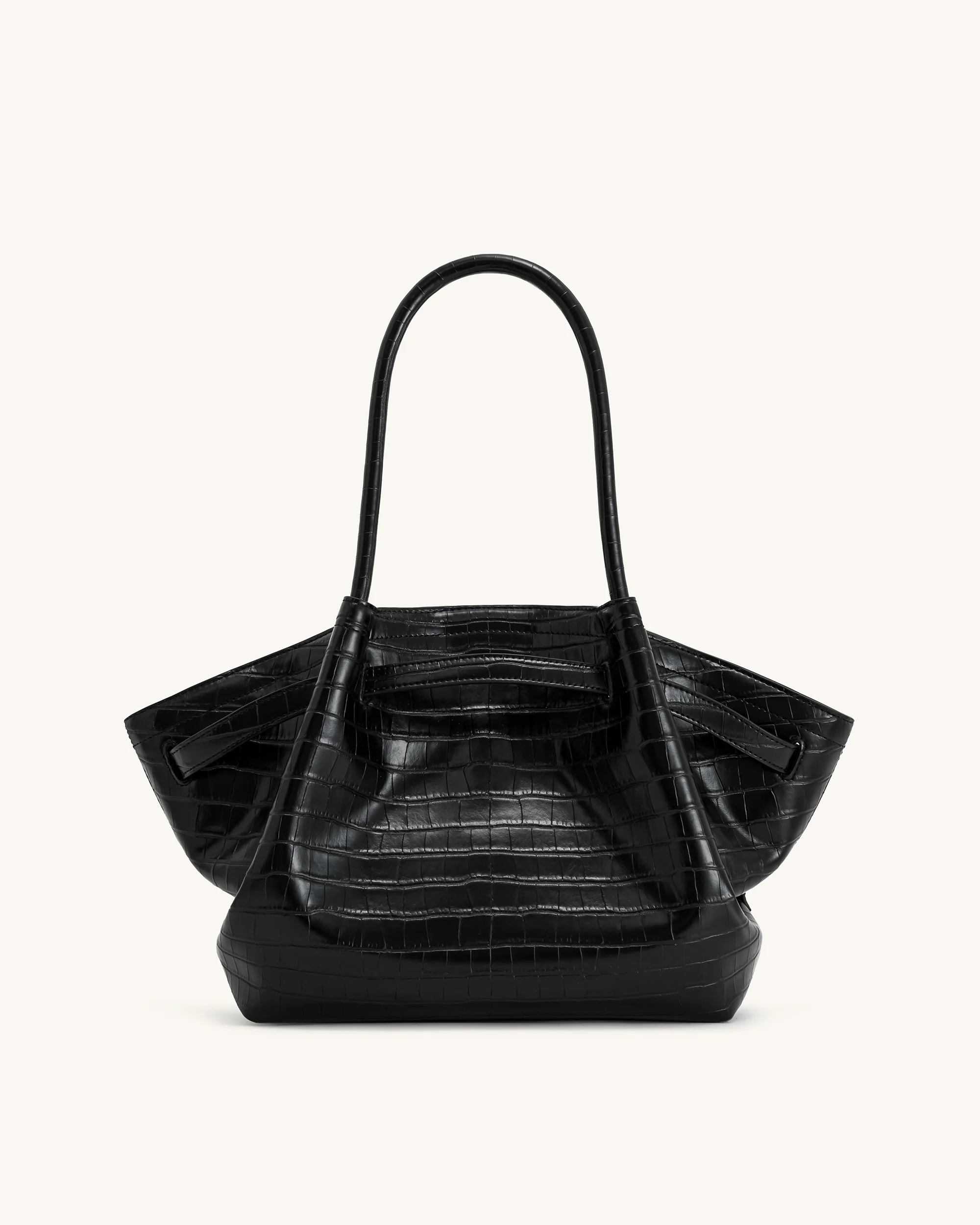 Hana Medium Tote Bag - Black Croc - Image 5
