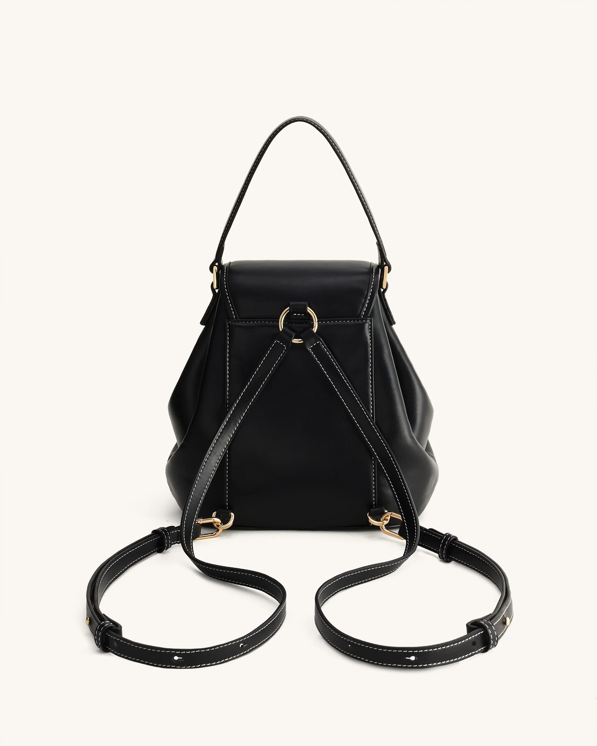 Harper Buckle Pocket Backpack - Black - Image 3