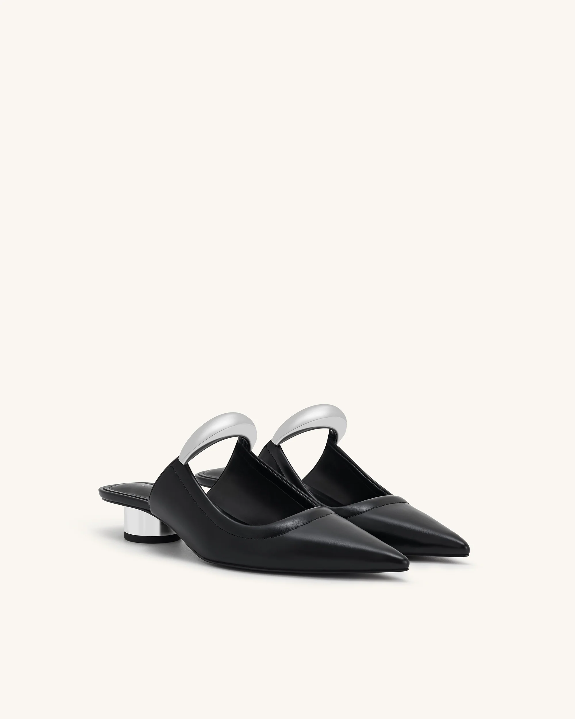 Helena  Pierced Mules - Black - Image 3
