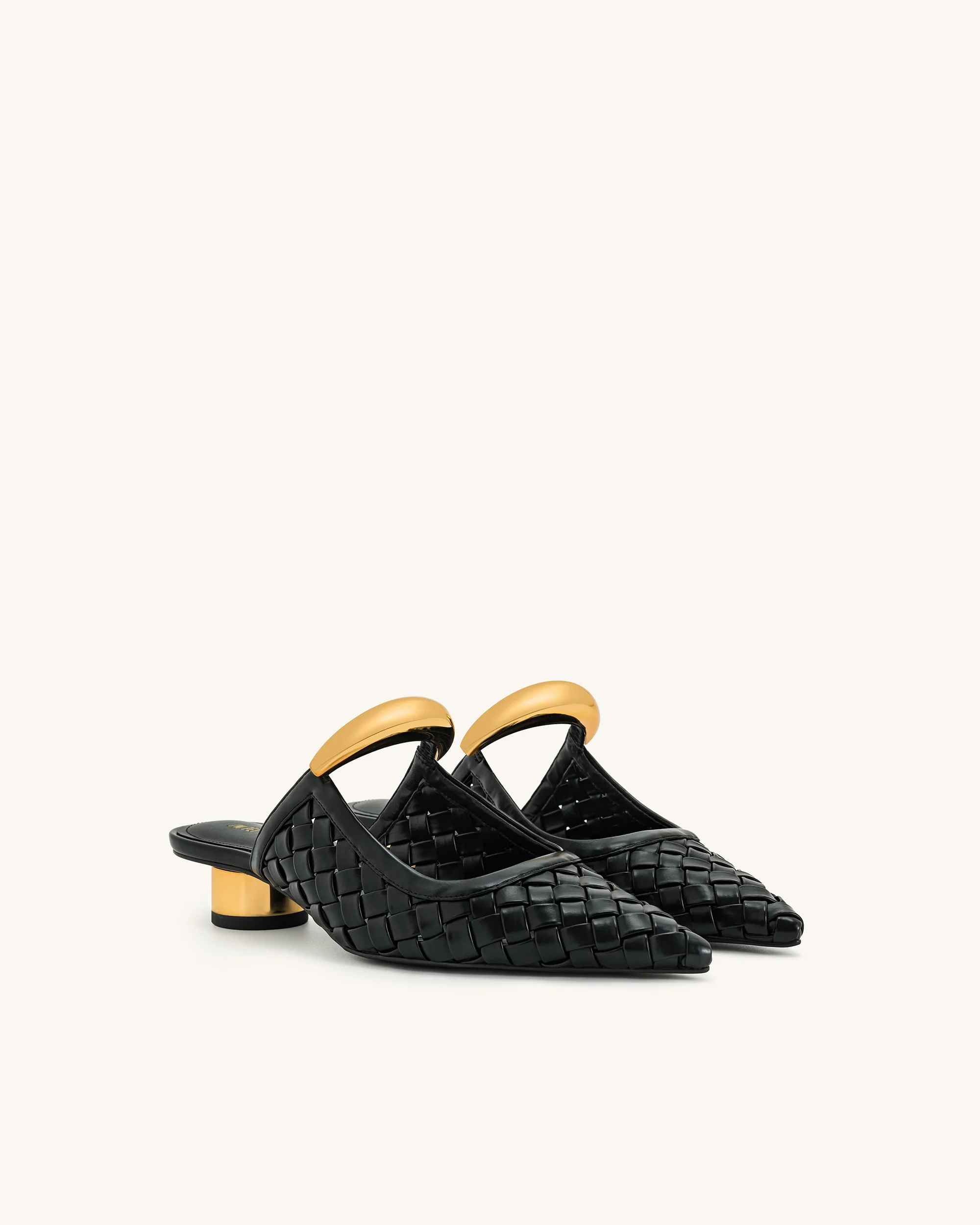 Helena Weave  Pierced Mules - Black - Image 3