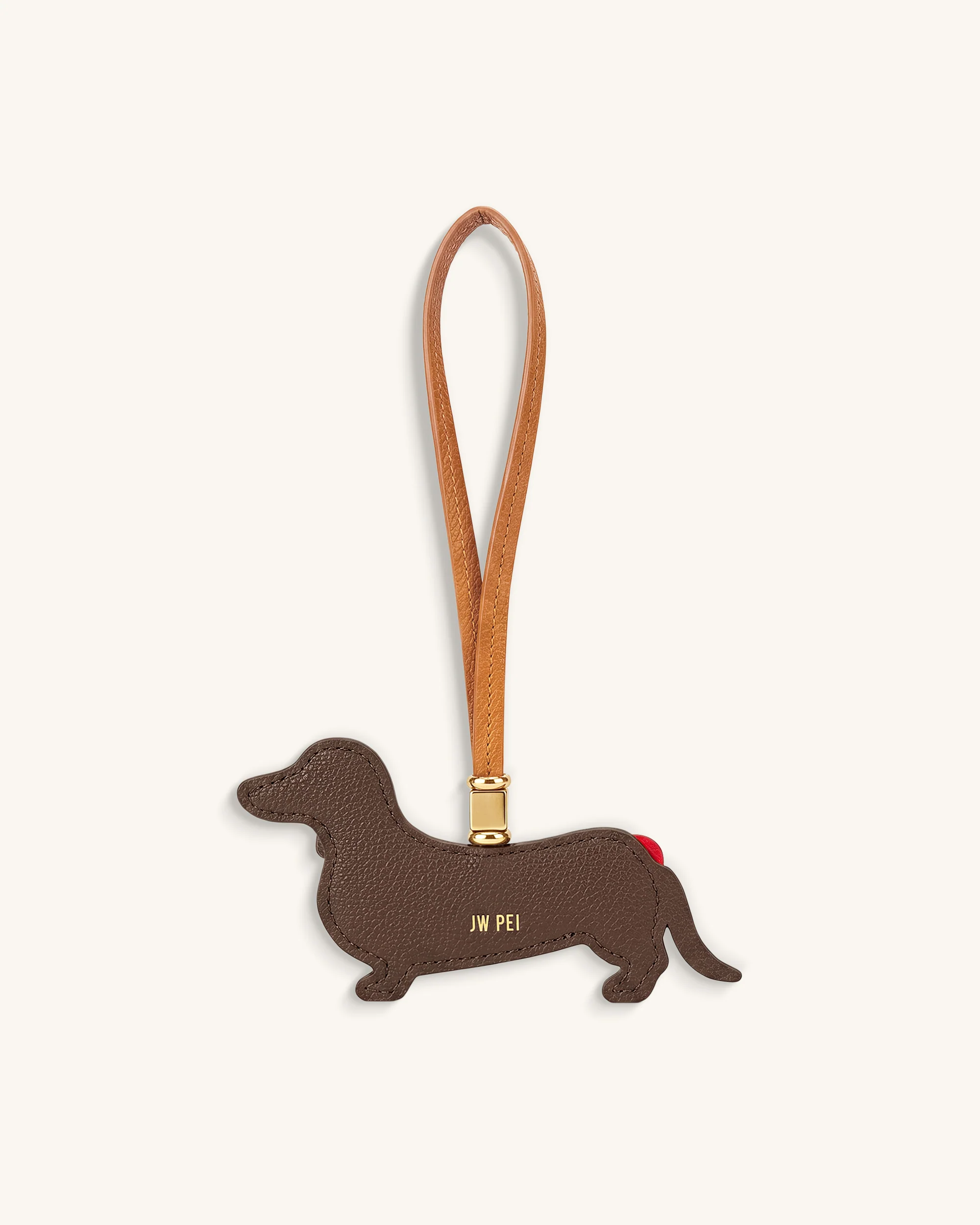Hot Dog Dachshund Bag Charm - Brown Multi - Image 5