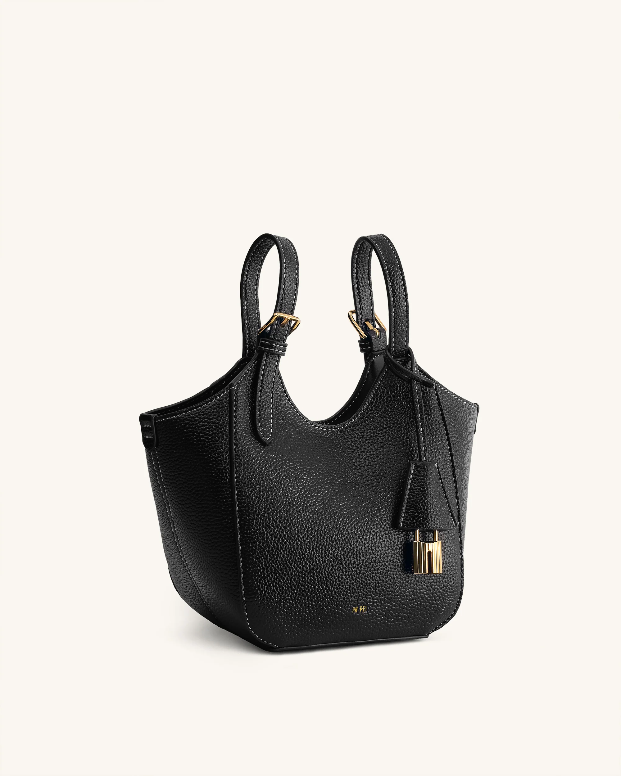 Ines Padlock Tote Bag - Black - Image 3