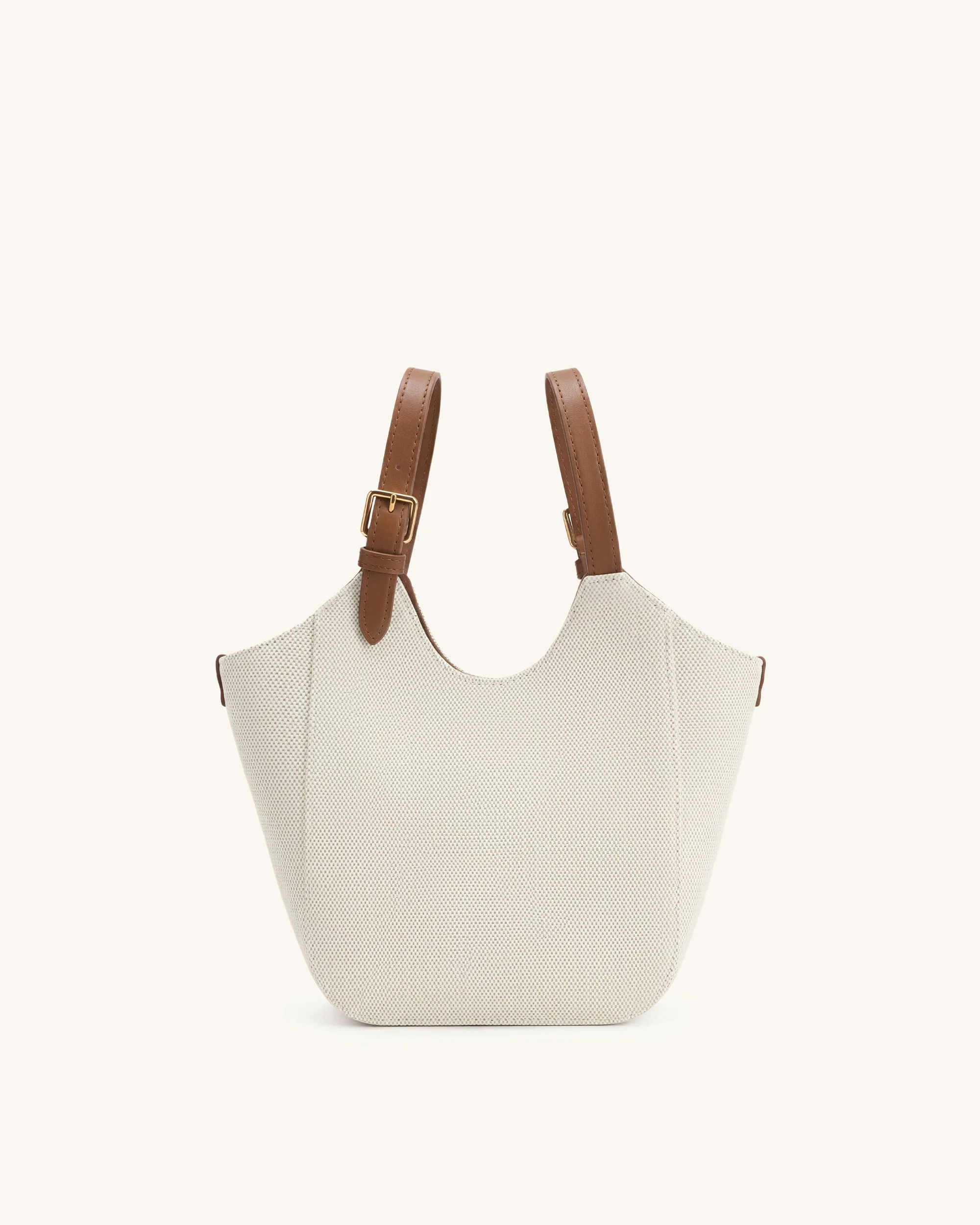 Ines Padlock Tote Bag - Brown Canvas - Image 6