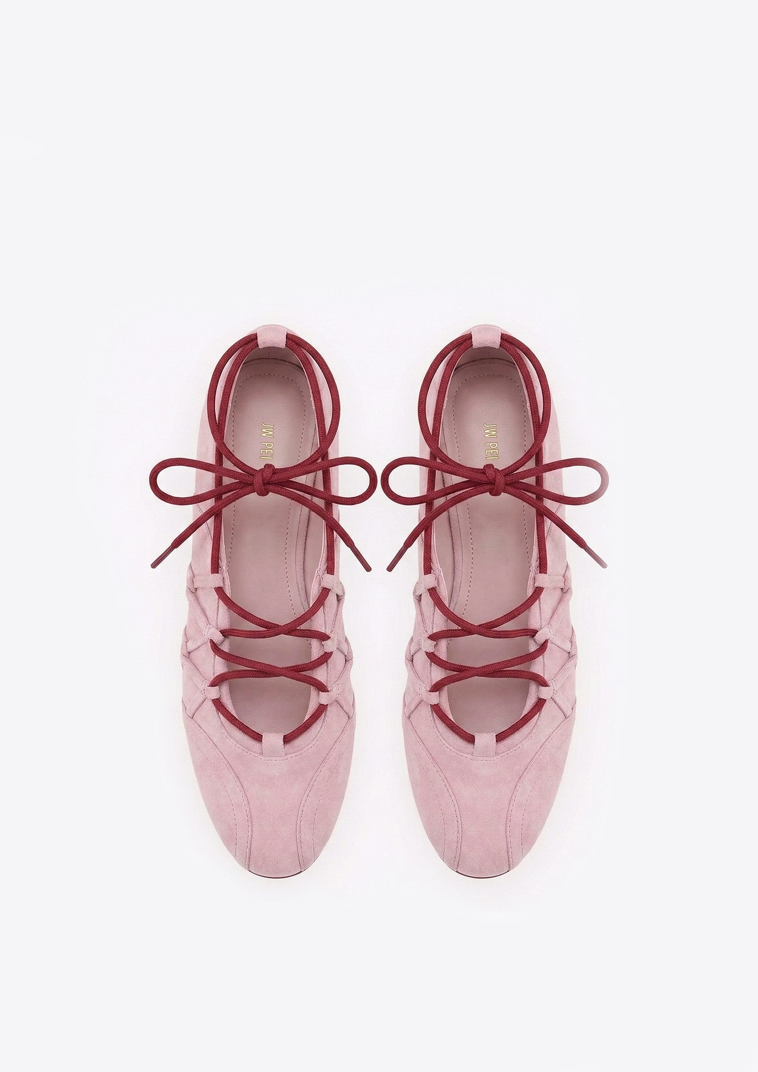 Iria Lace-Up Ballet Flats - Dusty Rose - Image 2