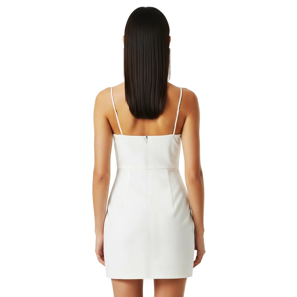 Iris Appliqué Mini Dress - White - Image 3