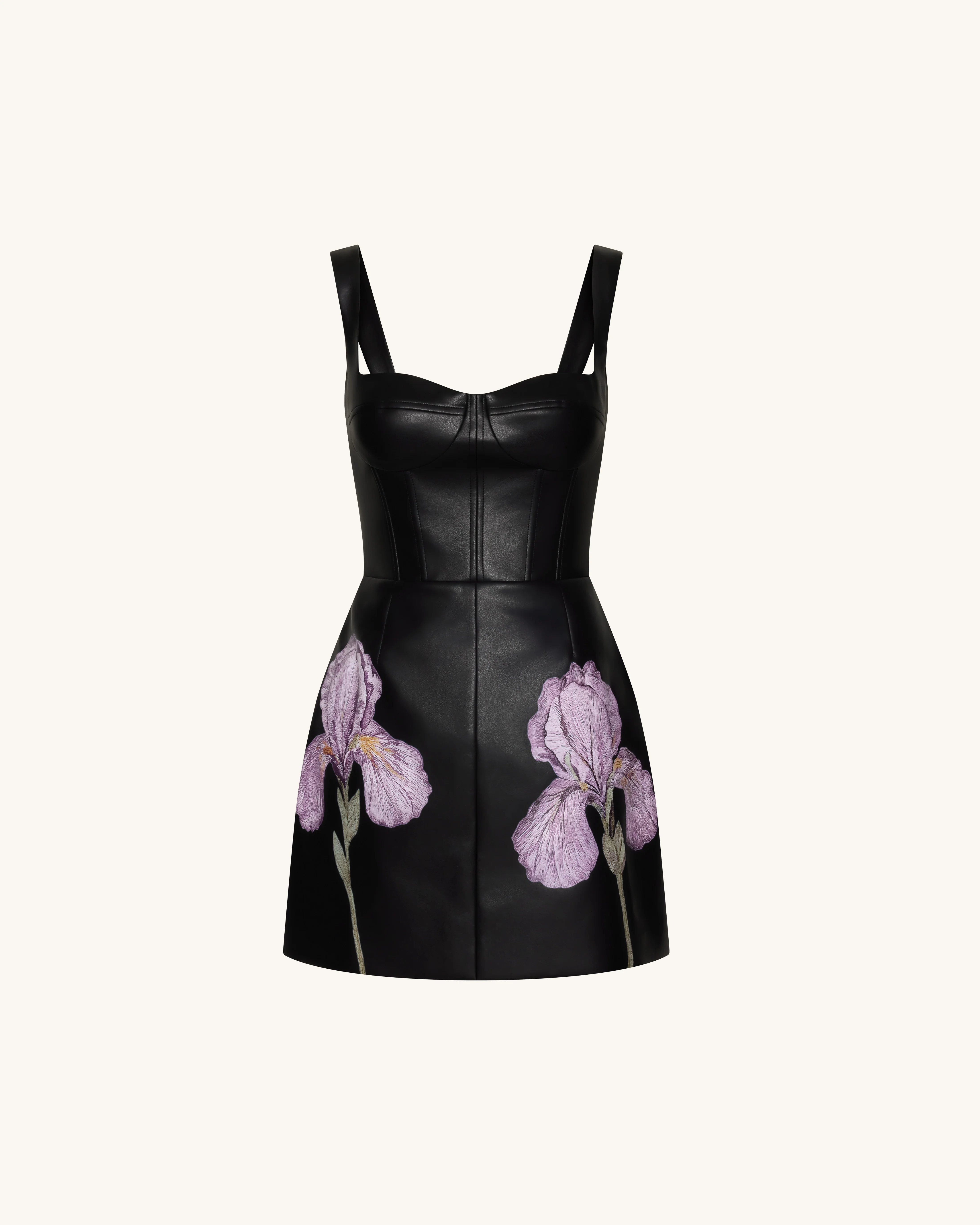Iris Floral Print Corset Dress - Black - Image 3