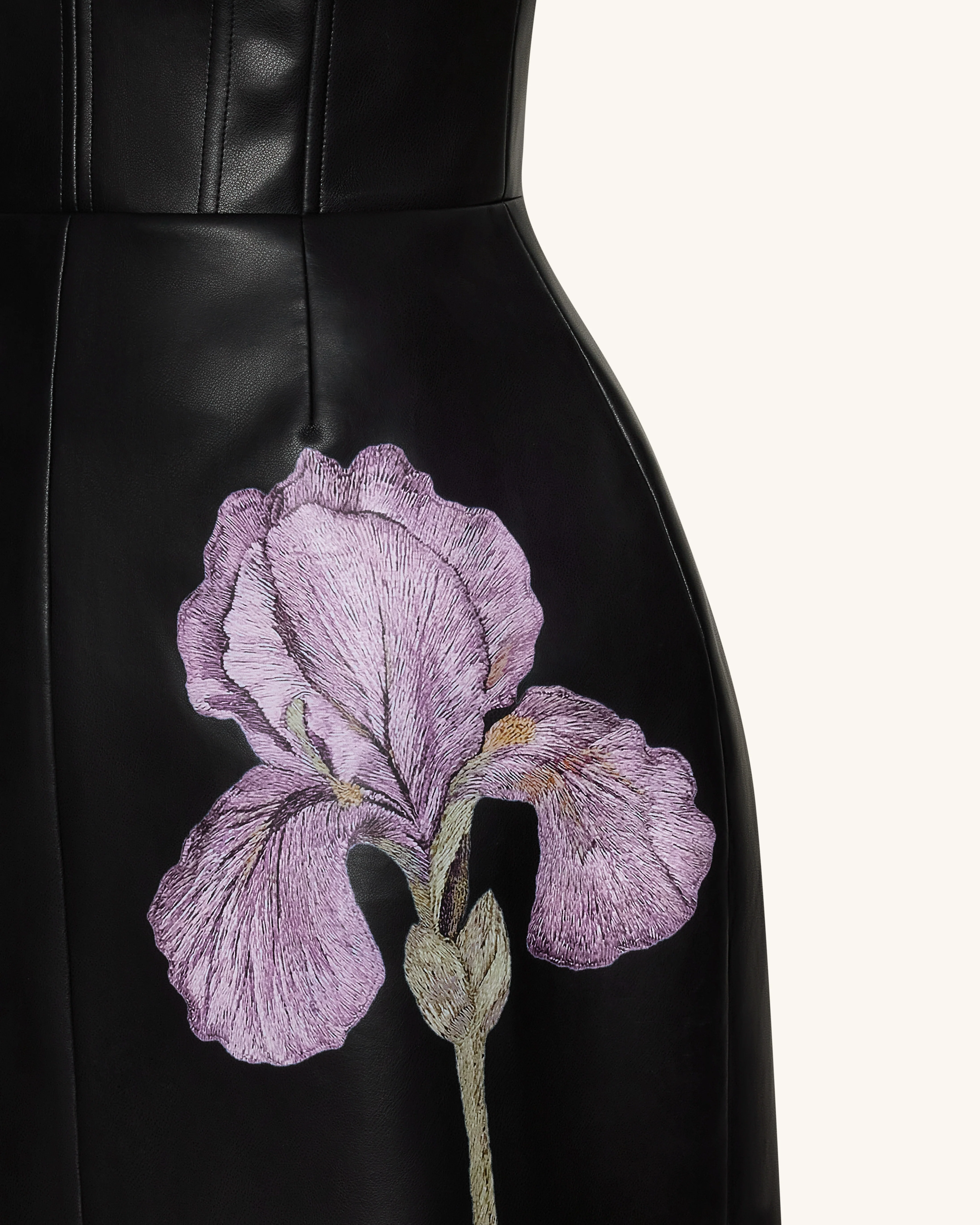 Iris Floral Print Corset Dress - Black - Image 5