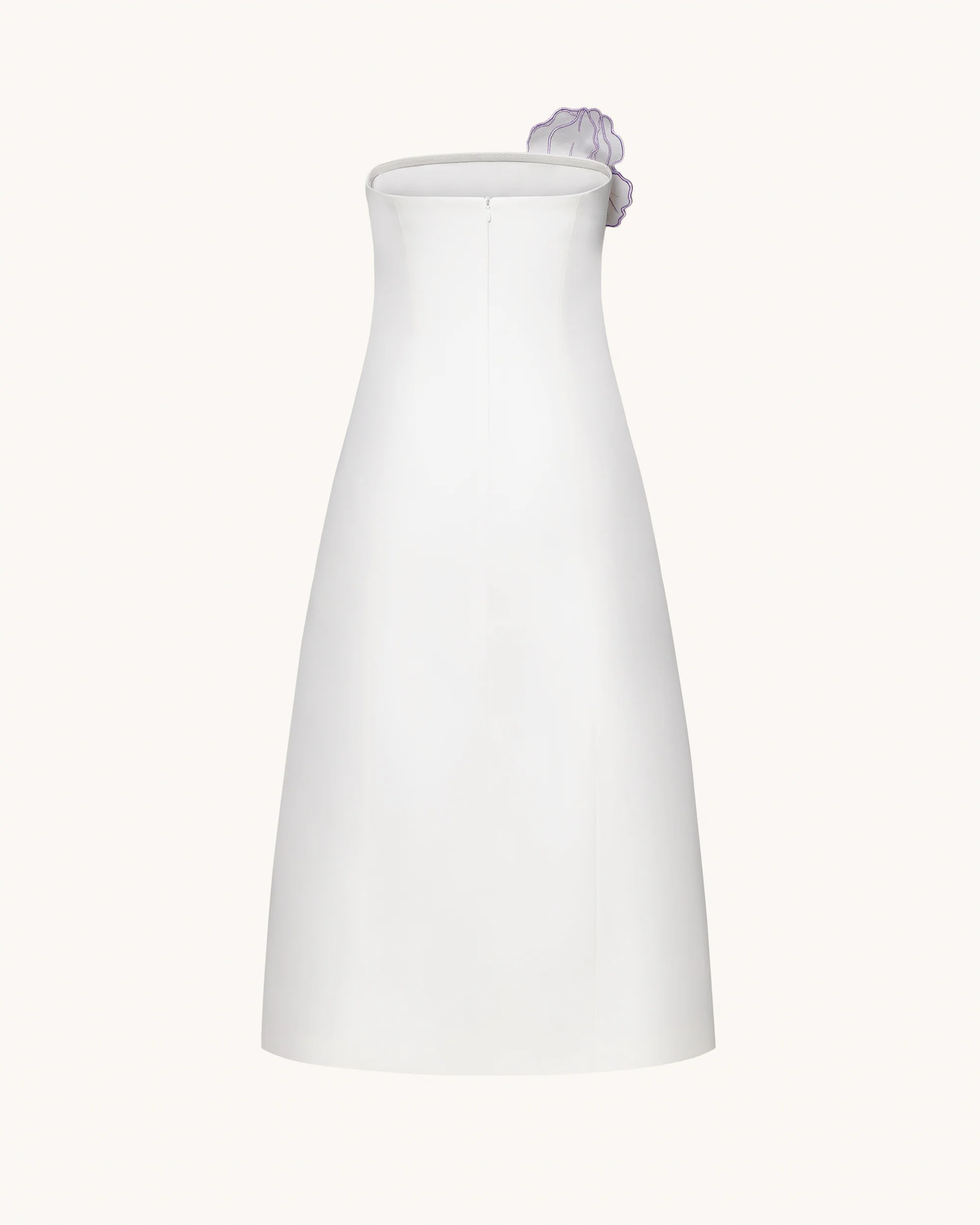 Iris Floral Print Strapless A-Line Maxi Dress - White - Image 4
