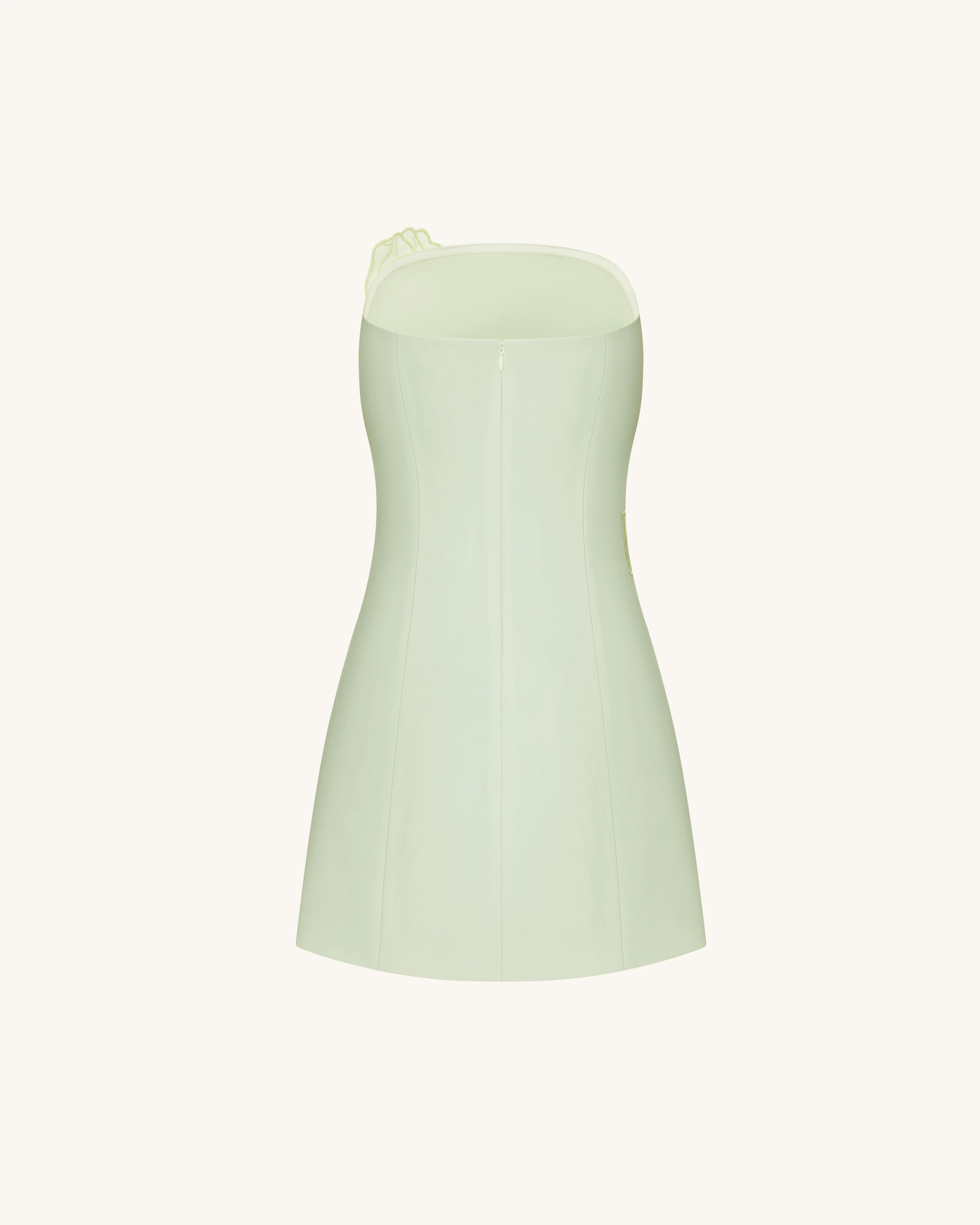 Iris Floral Print Strapless Dress - Green - Image 4