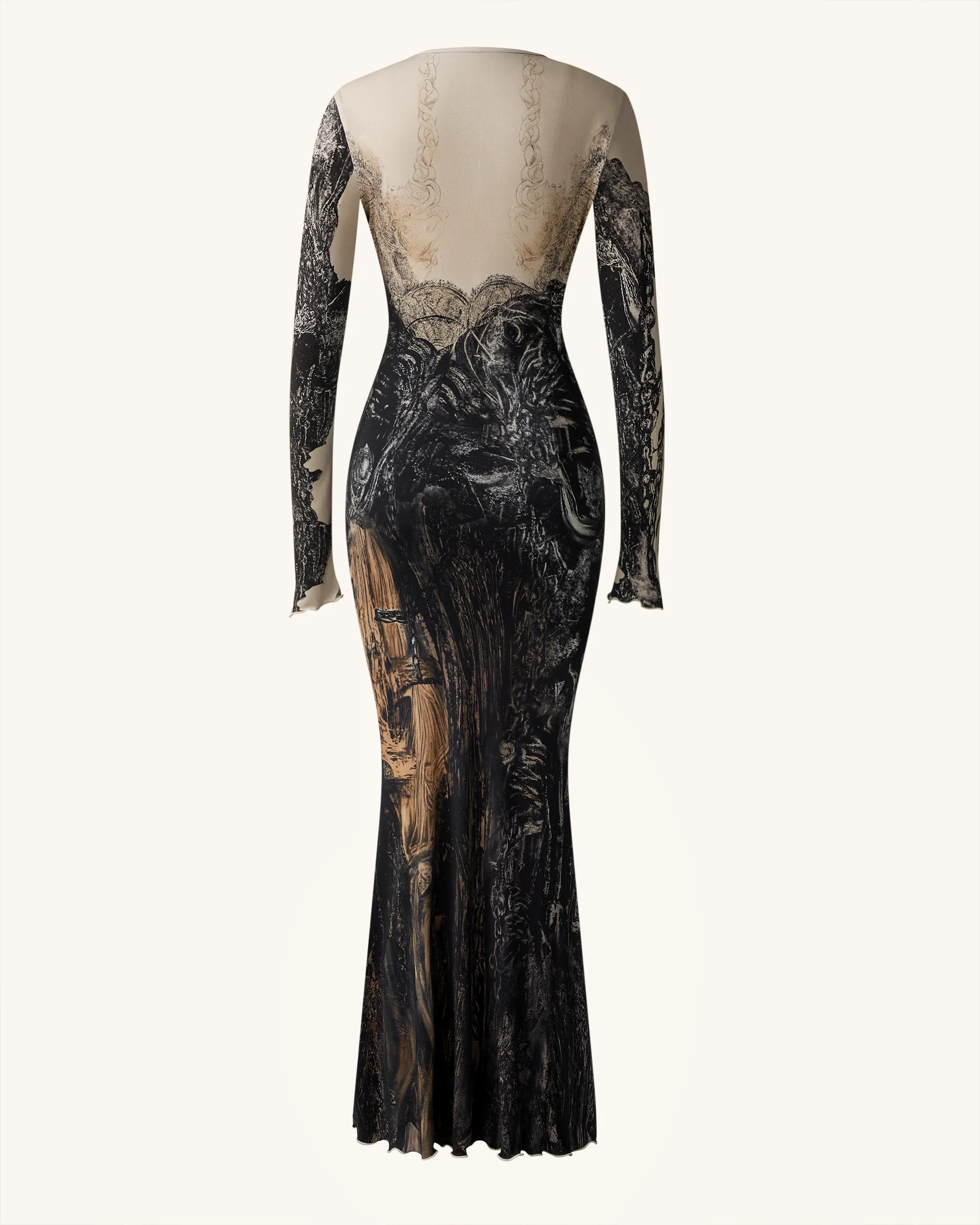 Isabella Vintage Print Dress - Brown & Black - Image 5