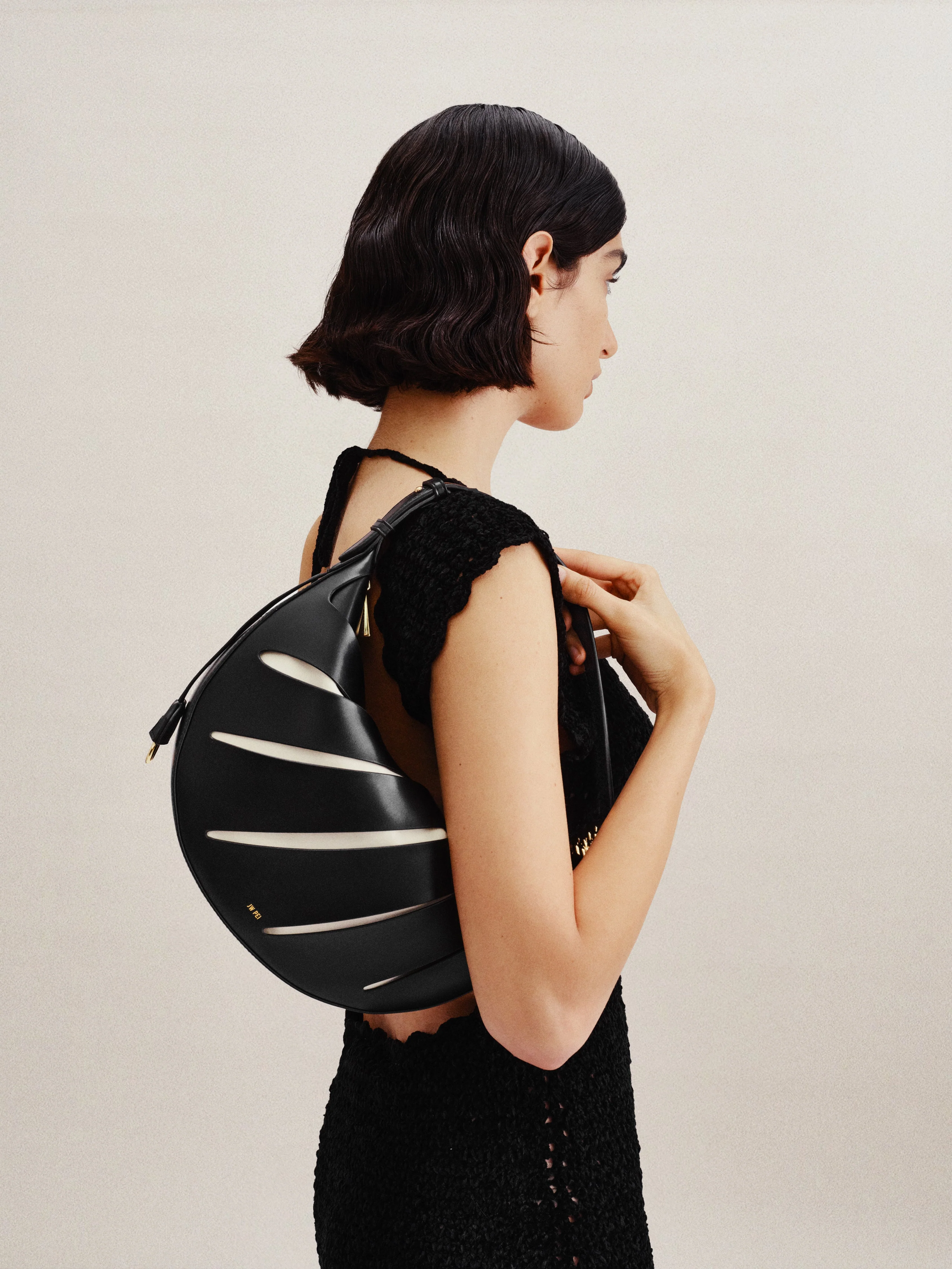 Jana Hollow Out Shoulder Bag - Black - Image 2