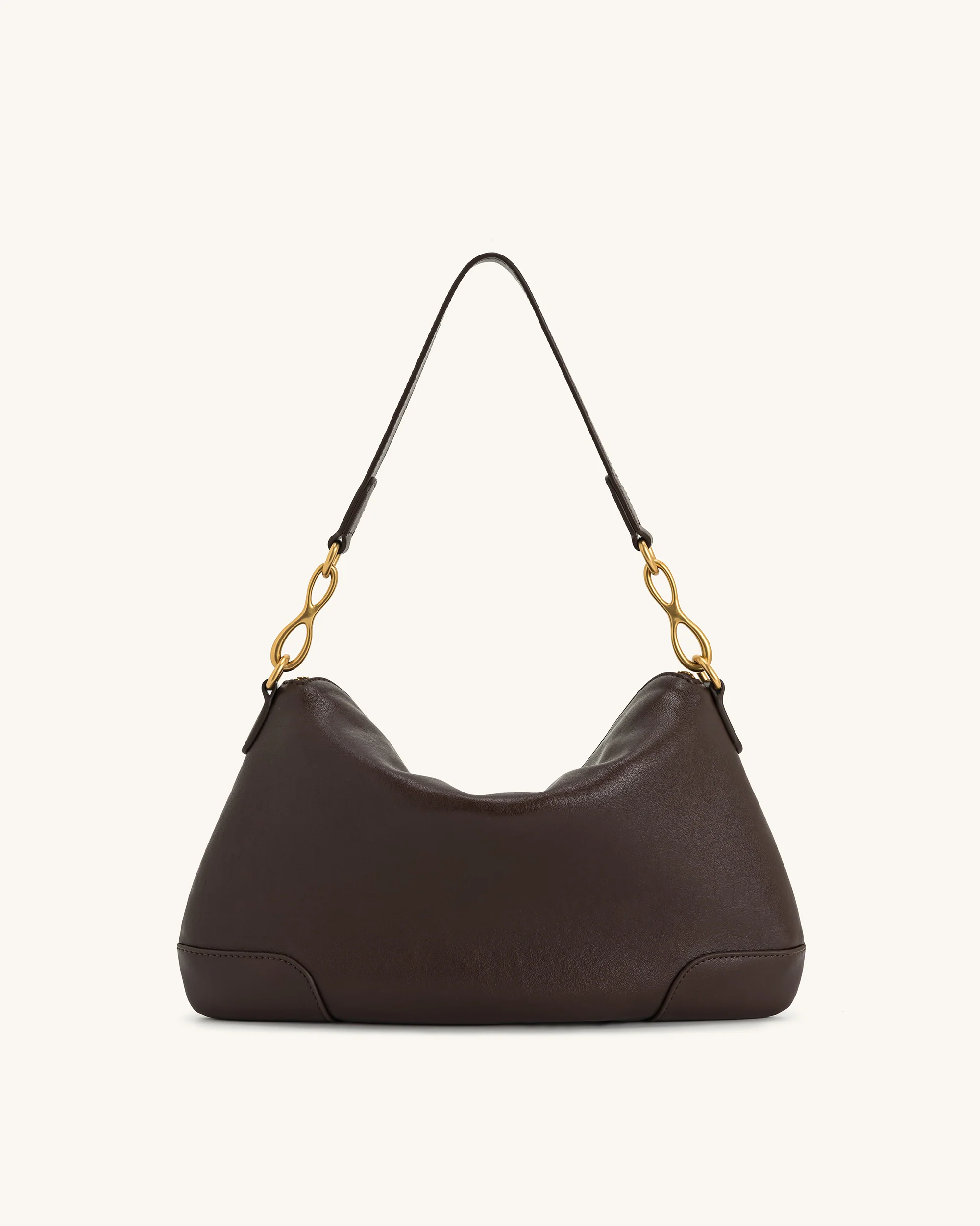 Jayla Metal Pendant Embellished Shoulder Bag - Dark Brown - Image 4