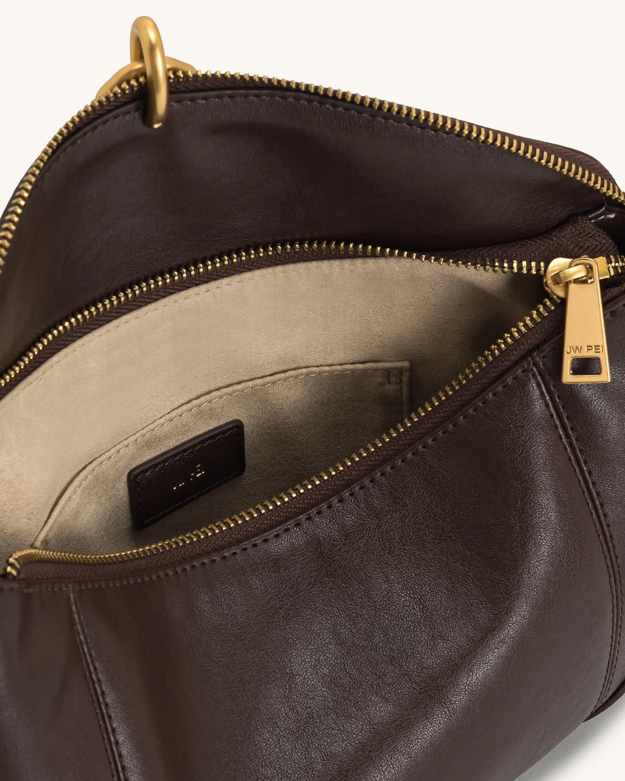 Jayla Metal Pendant Embellished Shoulder Bag - Dark Brown - Image 5