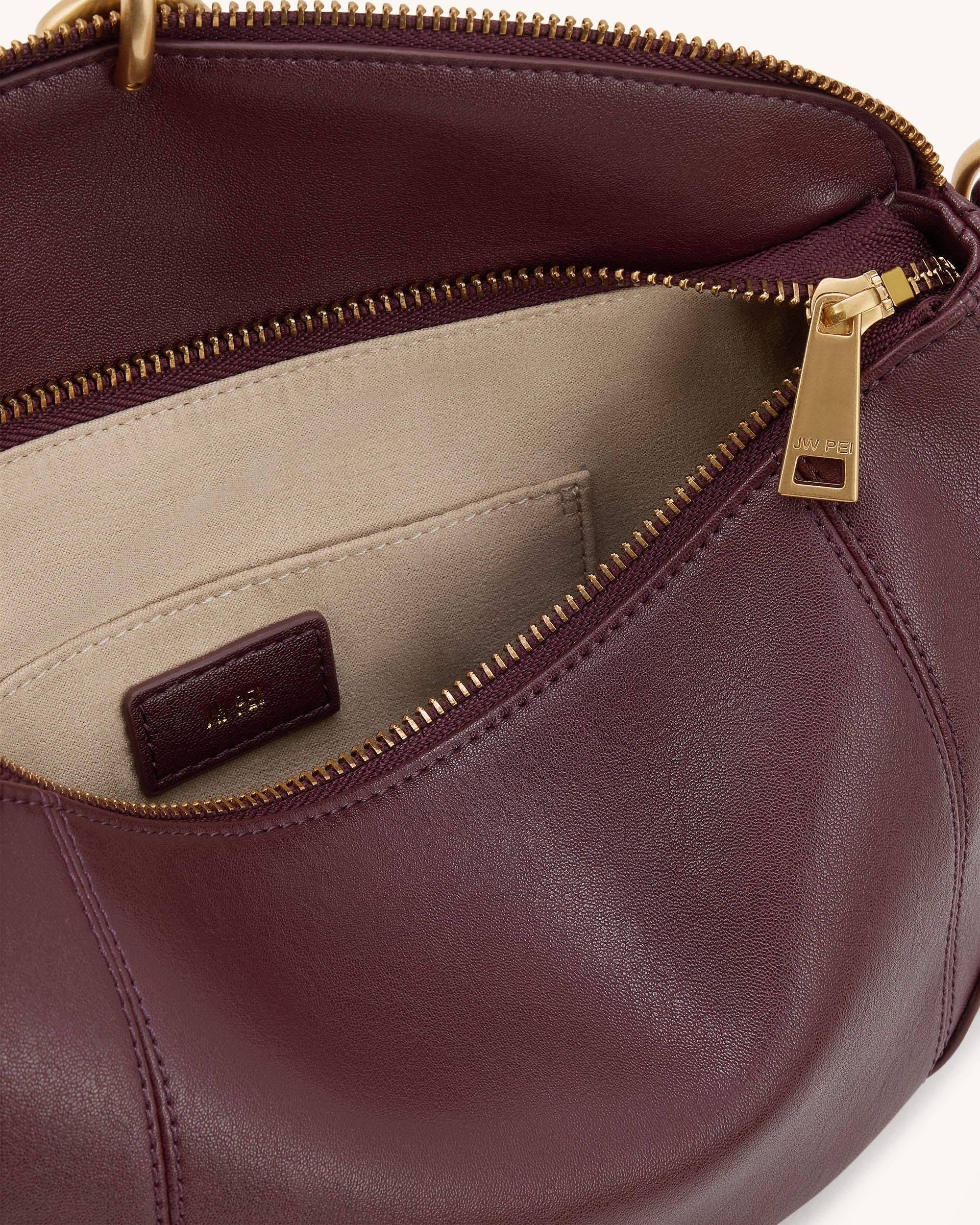 Jayla Metal Pendant Embellished Shoulder Bag - Deep Burgundy - Image 4