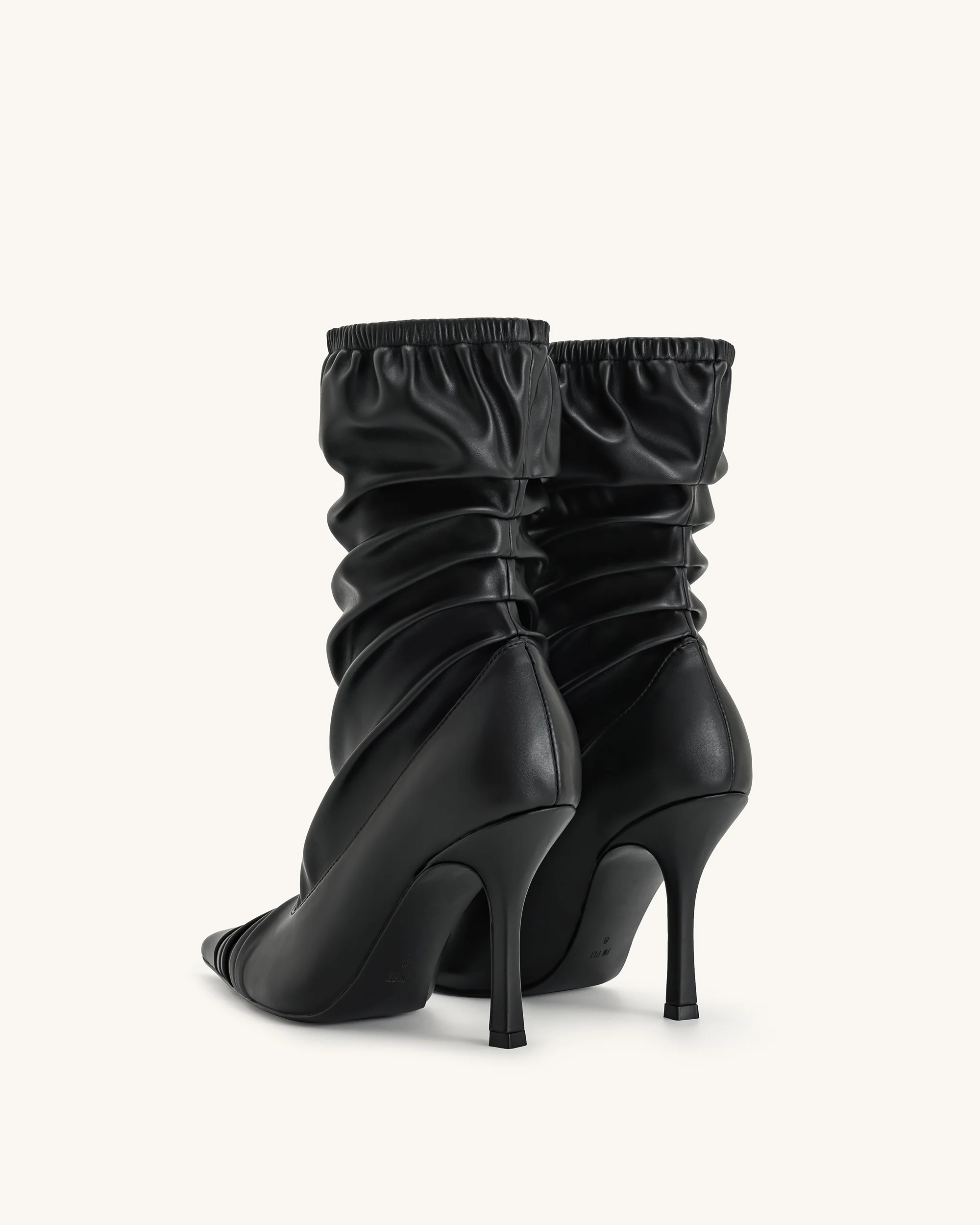 Joanne Paneled Detailing leather Ankle Boots - Black - Image 5