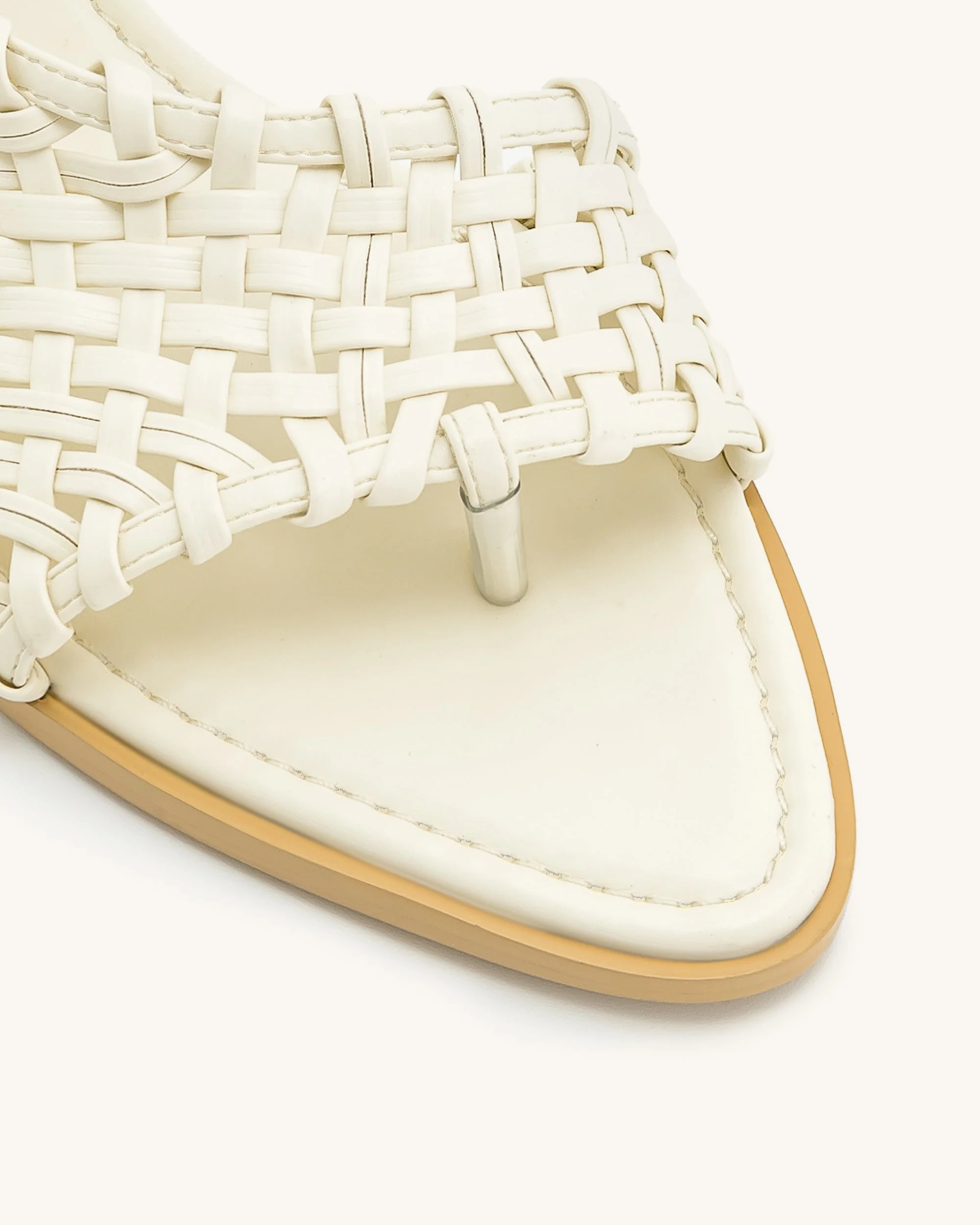 Jocelyn Weave Strap Flip-flops - Beige - Image 14