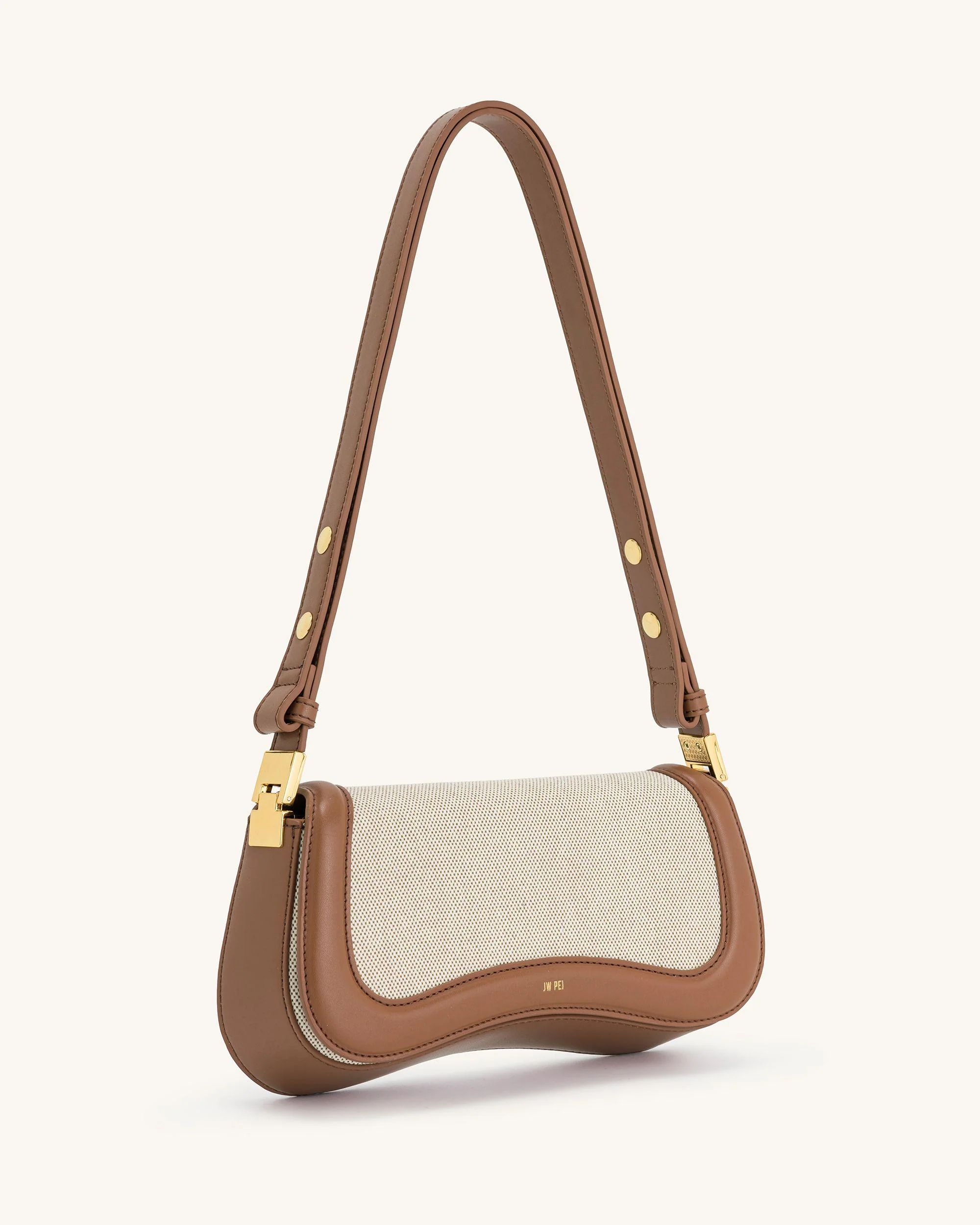 Joy Shoulder Bag - Brown Canvas - Image 2
