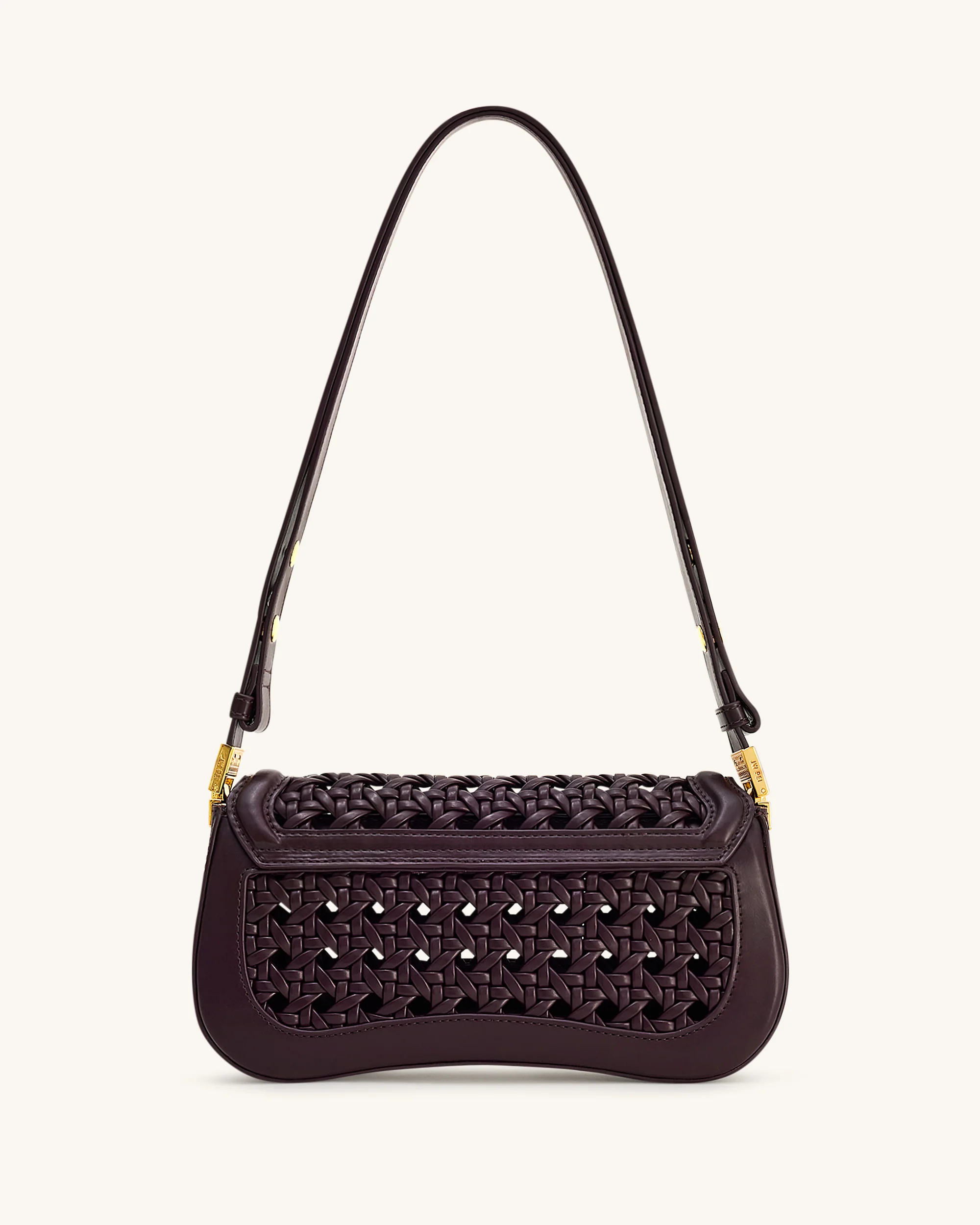 Joy Woven Shoulder Bag - Dark Red - Image 3