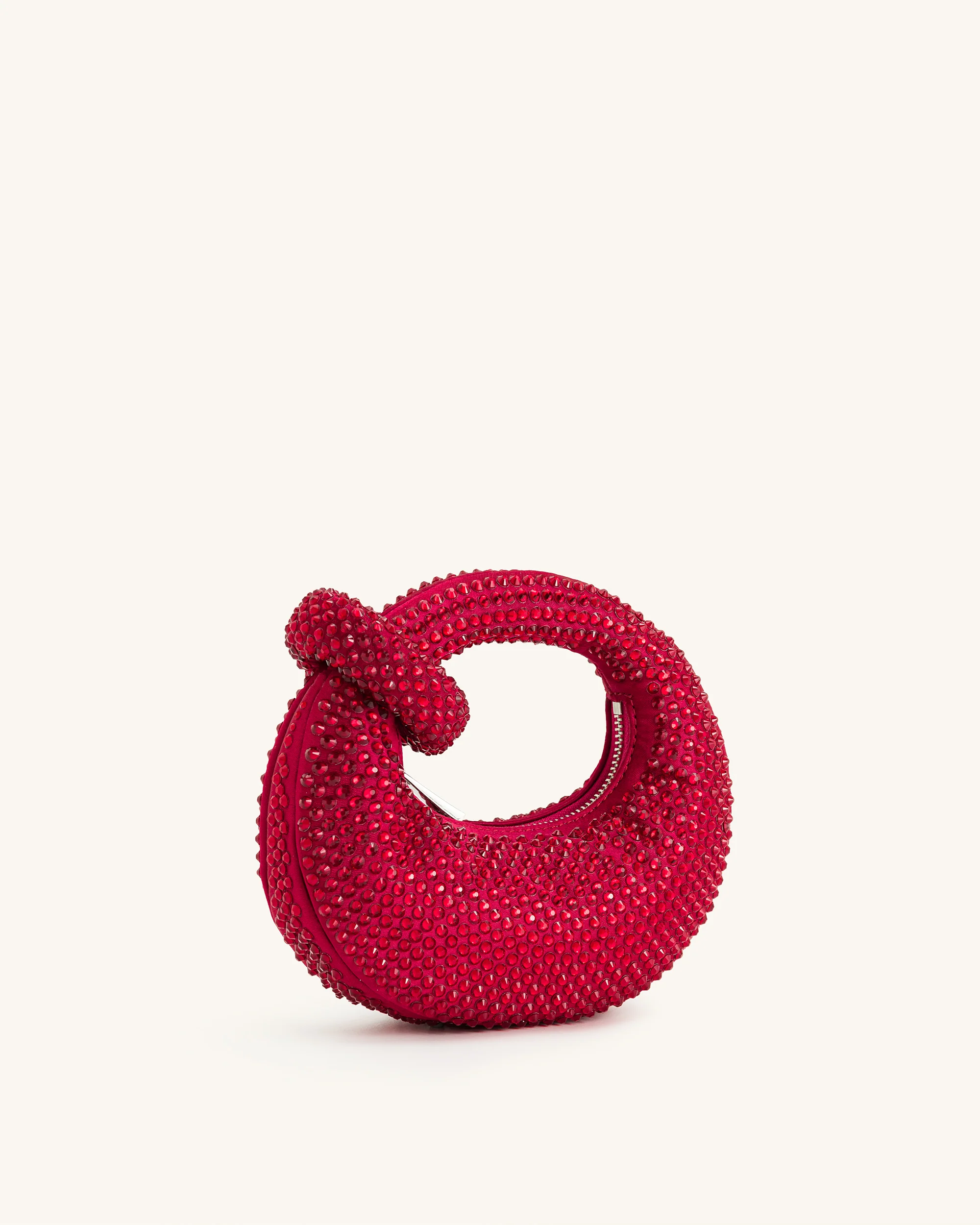 Abacus Artificial Crystal Mini Top Handle Bag - Red - Image 3