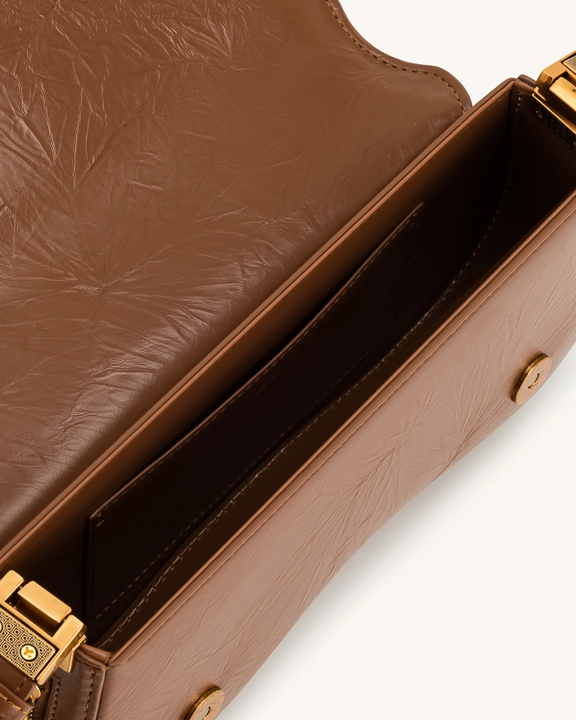 Joy Crushed Shoulder Bag - Brown - Image 4
