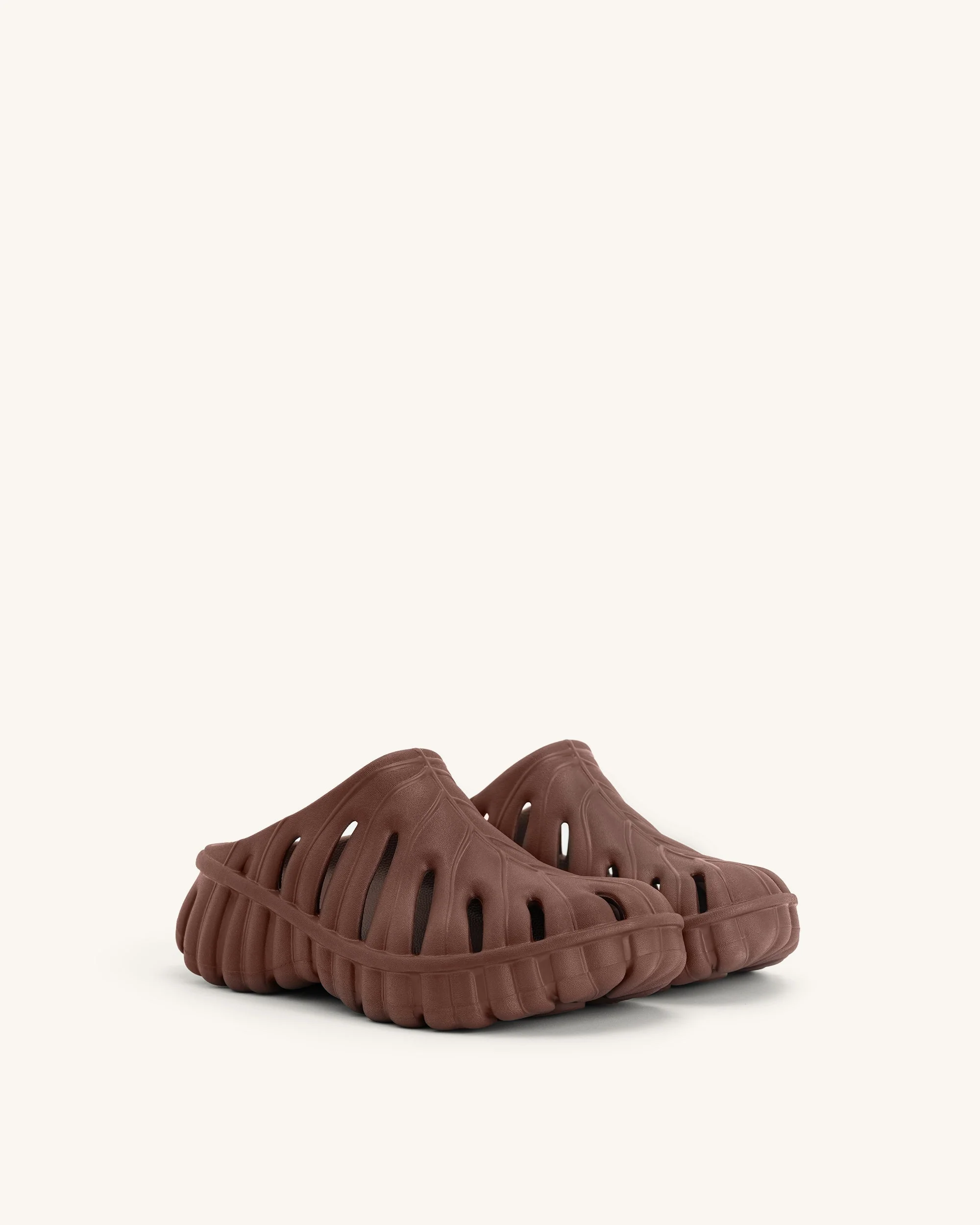 Tara Leaf Platform Clog - Brown - Image 2