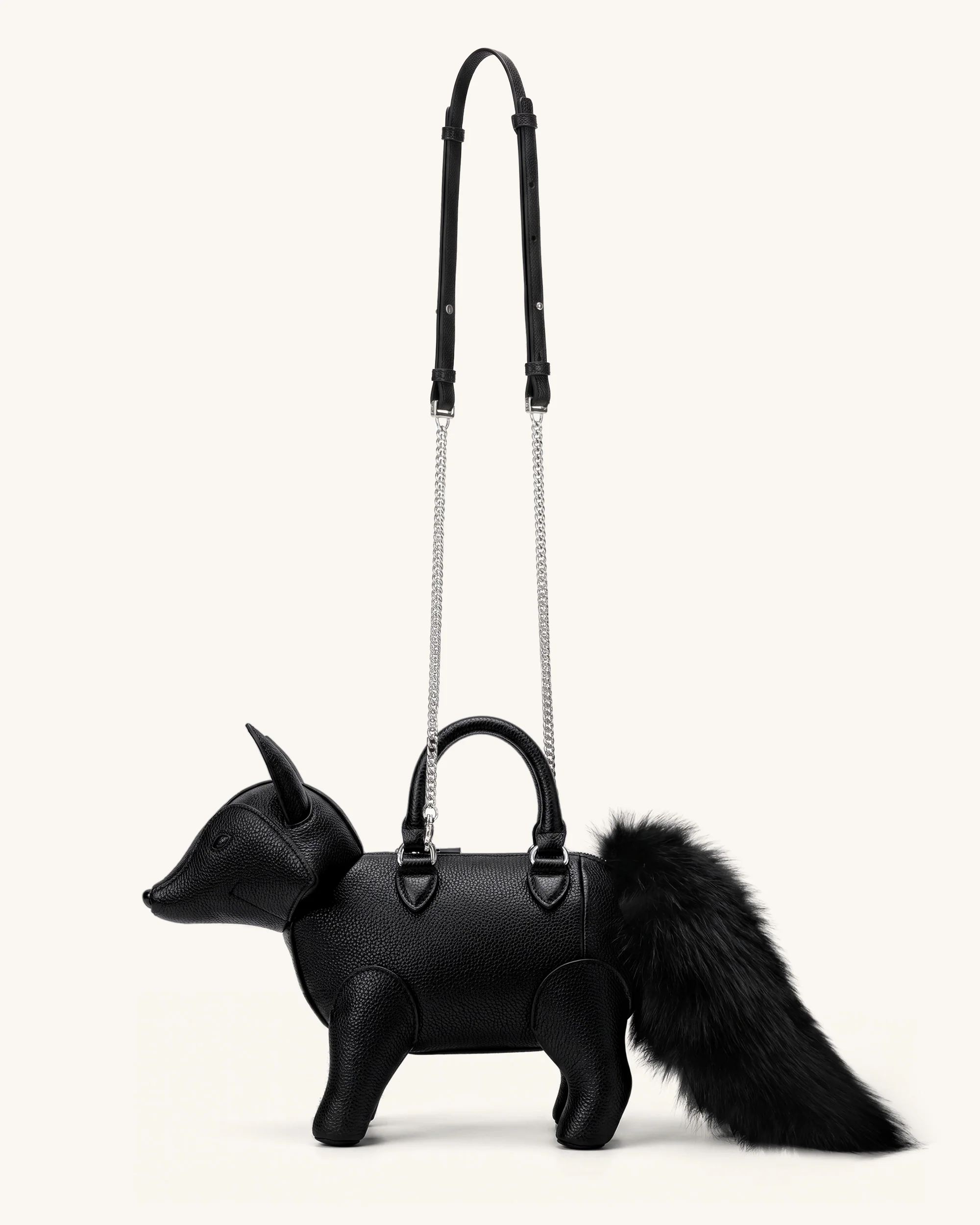 Kai Fox Shaped Top Handle Bag - Black - Image 2