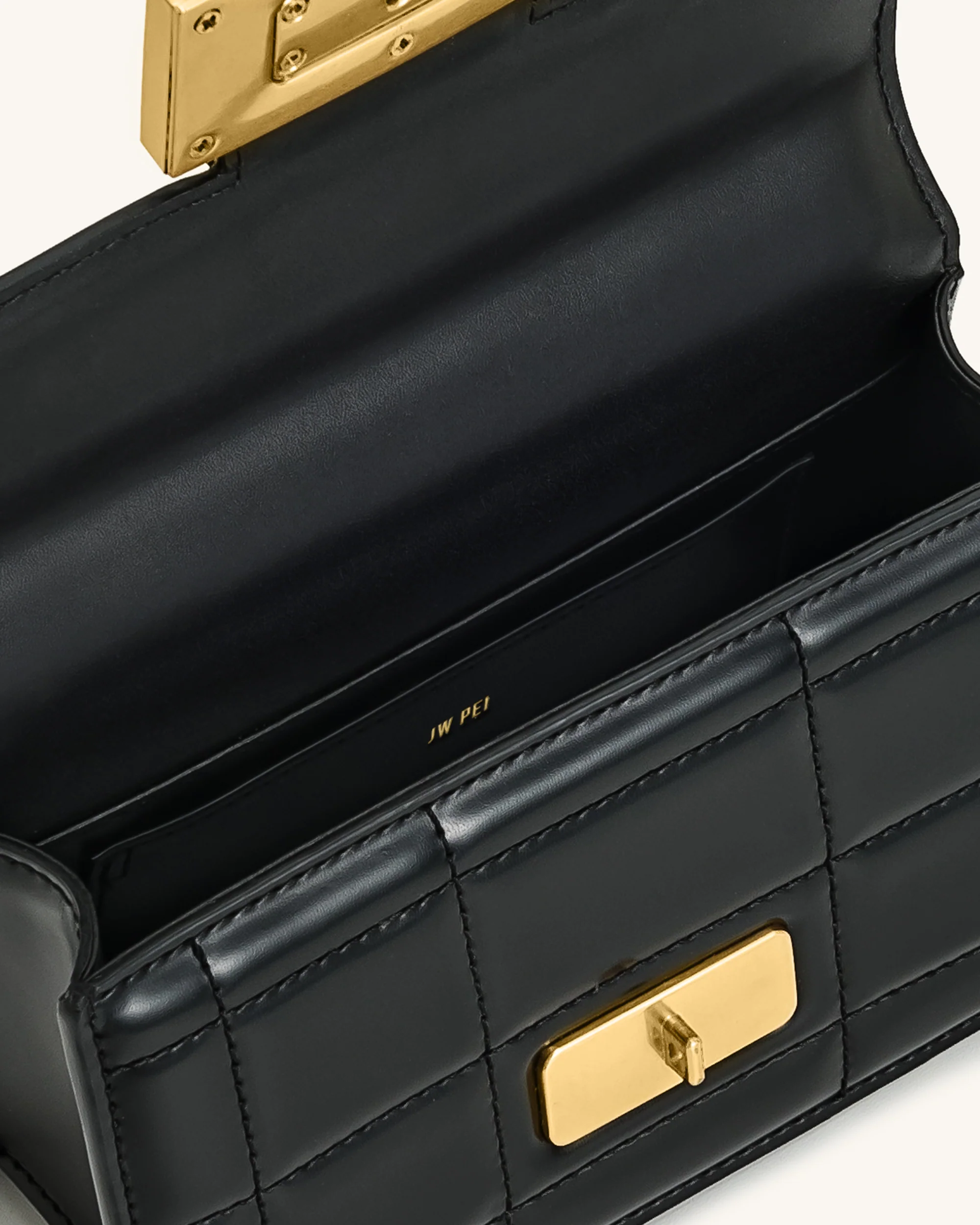 Kaia Bamboo Metal Handle Handbag - Black - Image 4