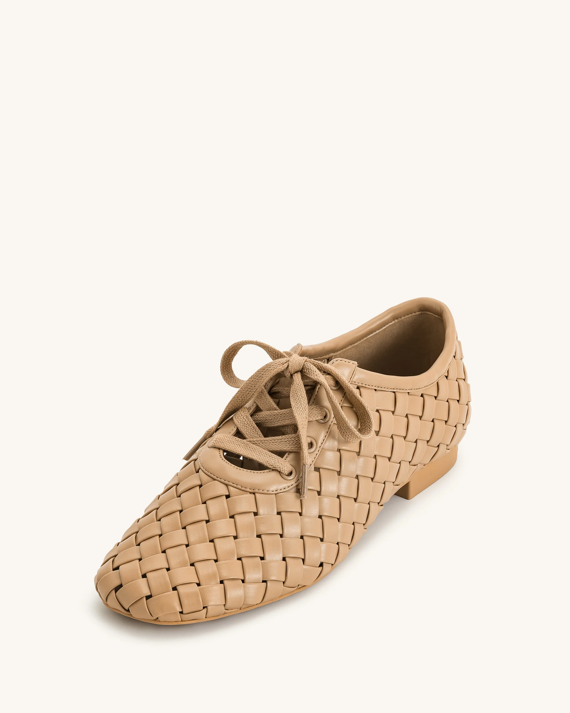 Kayla Weave Strap Flat Shoes - Apricot - Image 5