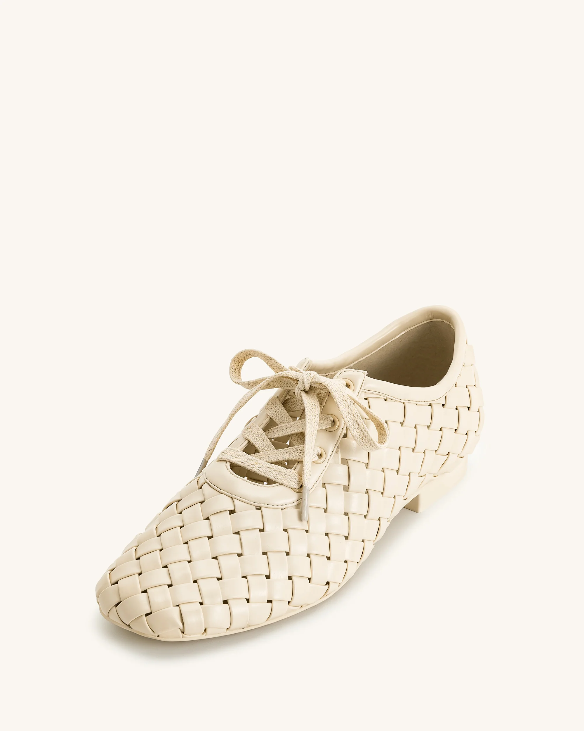 Kayla Weave Strap Flat Shoes - Beige - Image 6