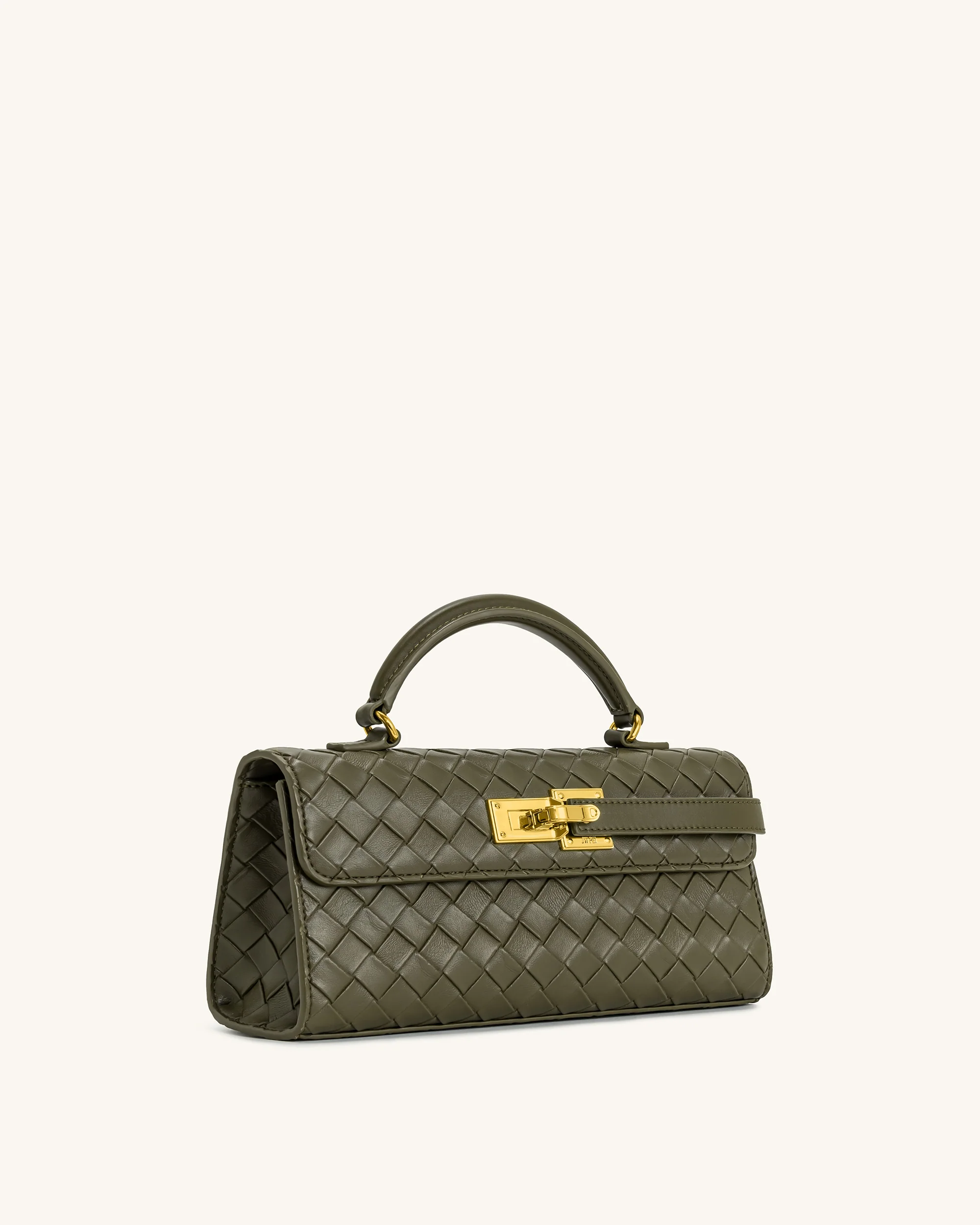 Keyla Weave Texture Top Handle Bag - Olive Green - Image 2