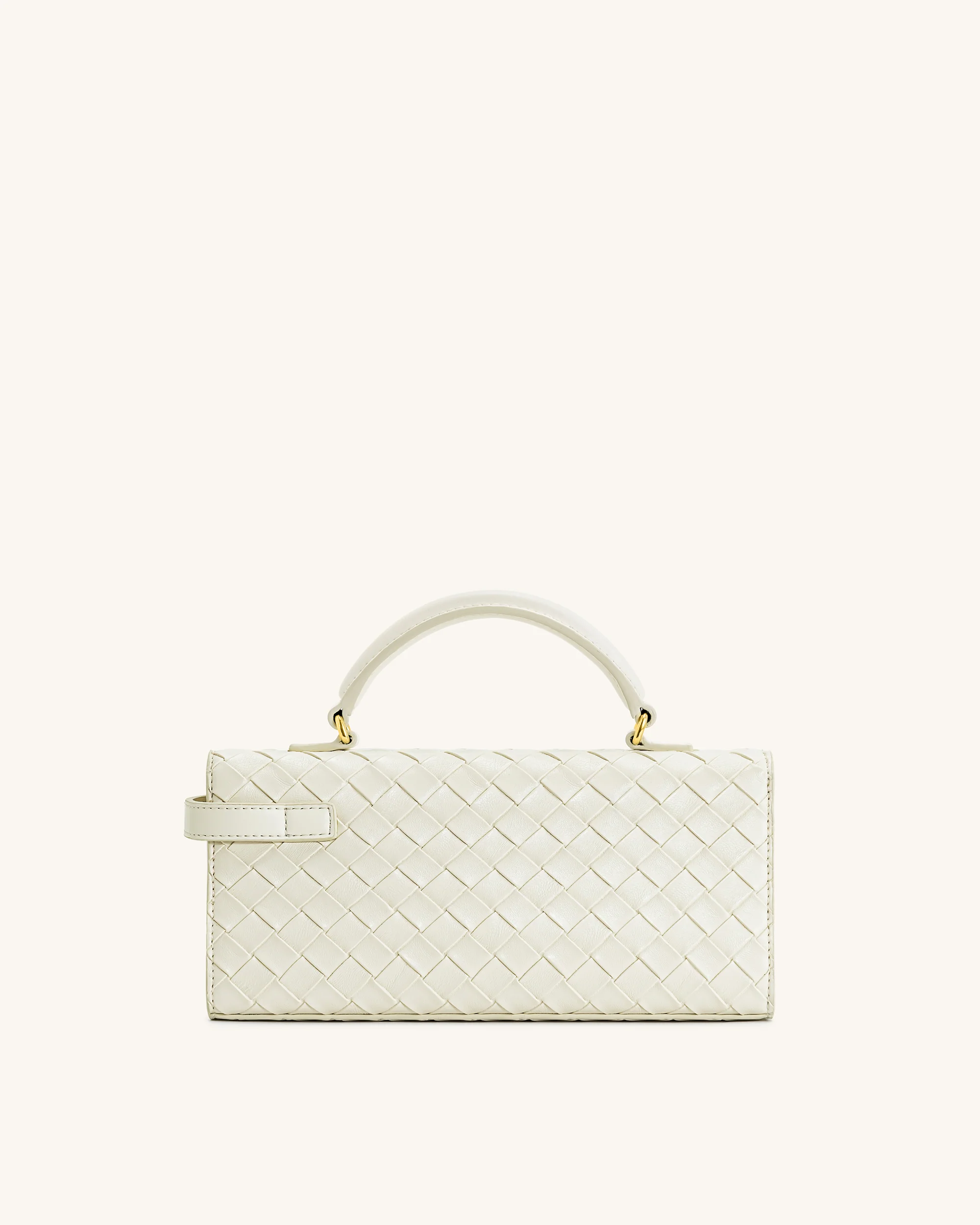 Keyla Weave Texture Top Handle Bag - White - Image 3