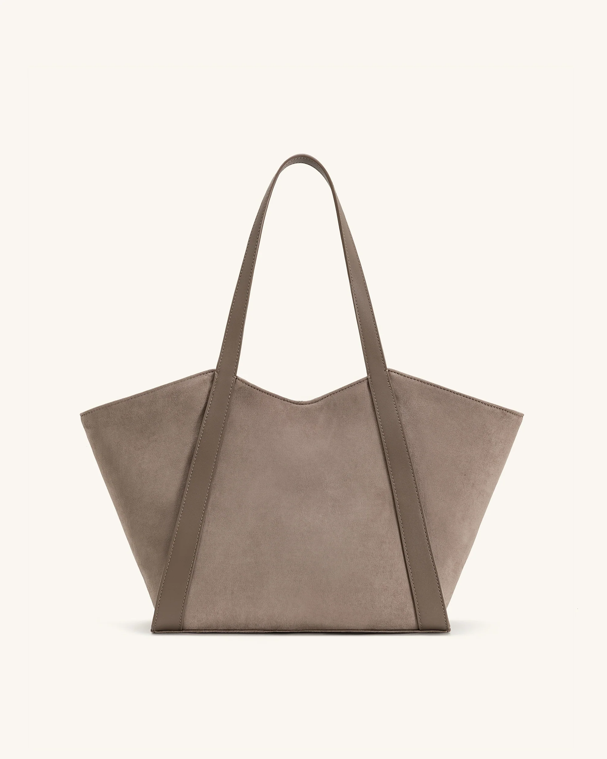 Kiana Large Capacity Faux Suede Tote Bag - Taupe - Image 3
