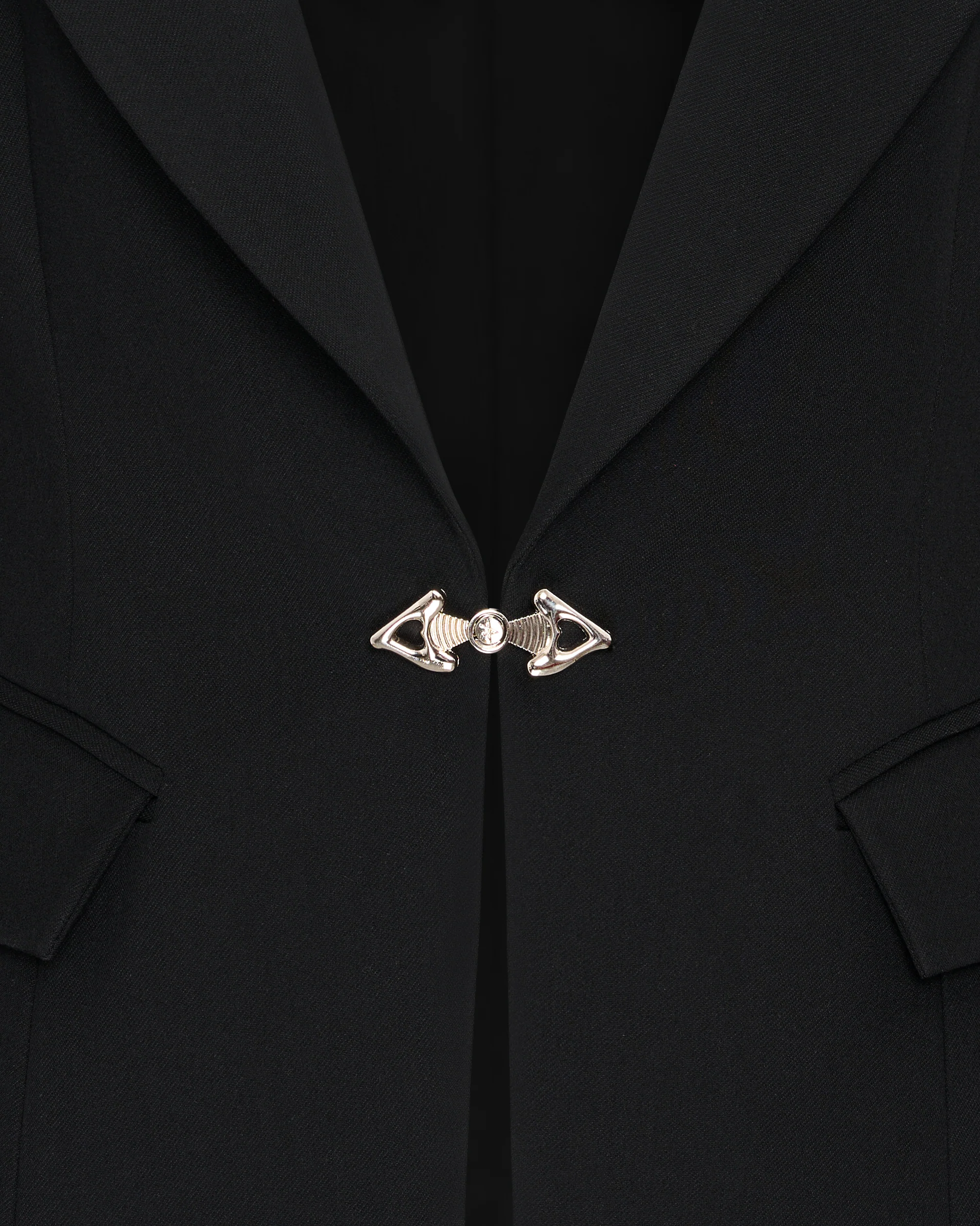 Layla Lock Buckle Deep-V Blazer - Black - Image 7