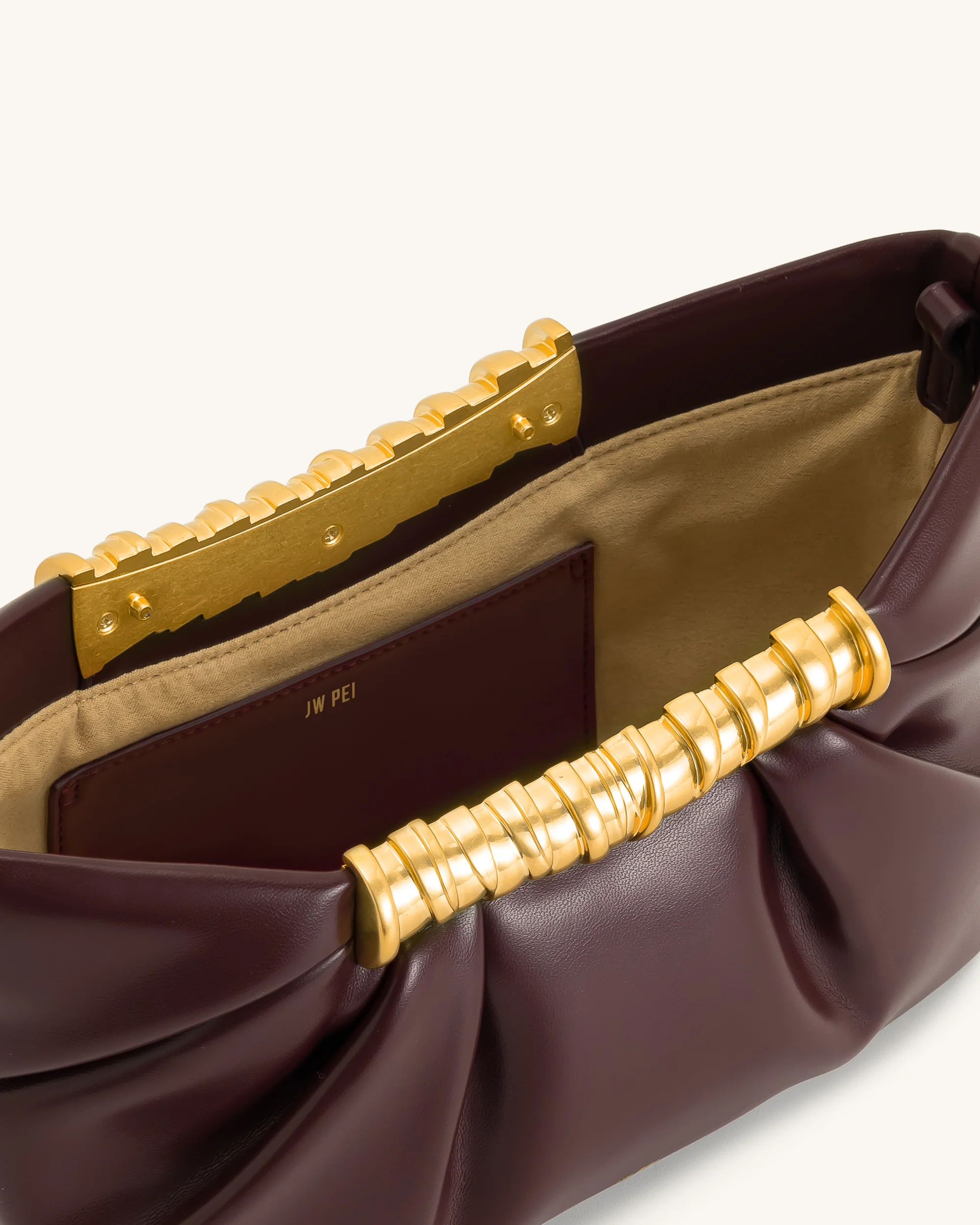 Leia Pleated Clutch - Deep Burgundy - Image 5
