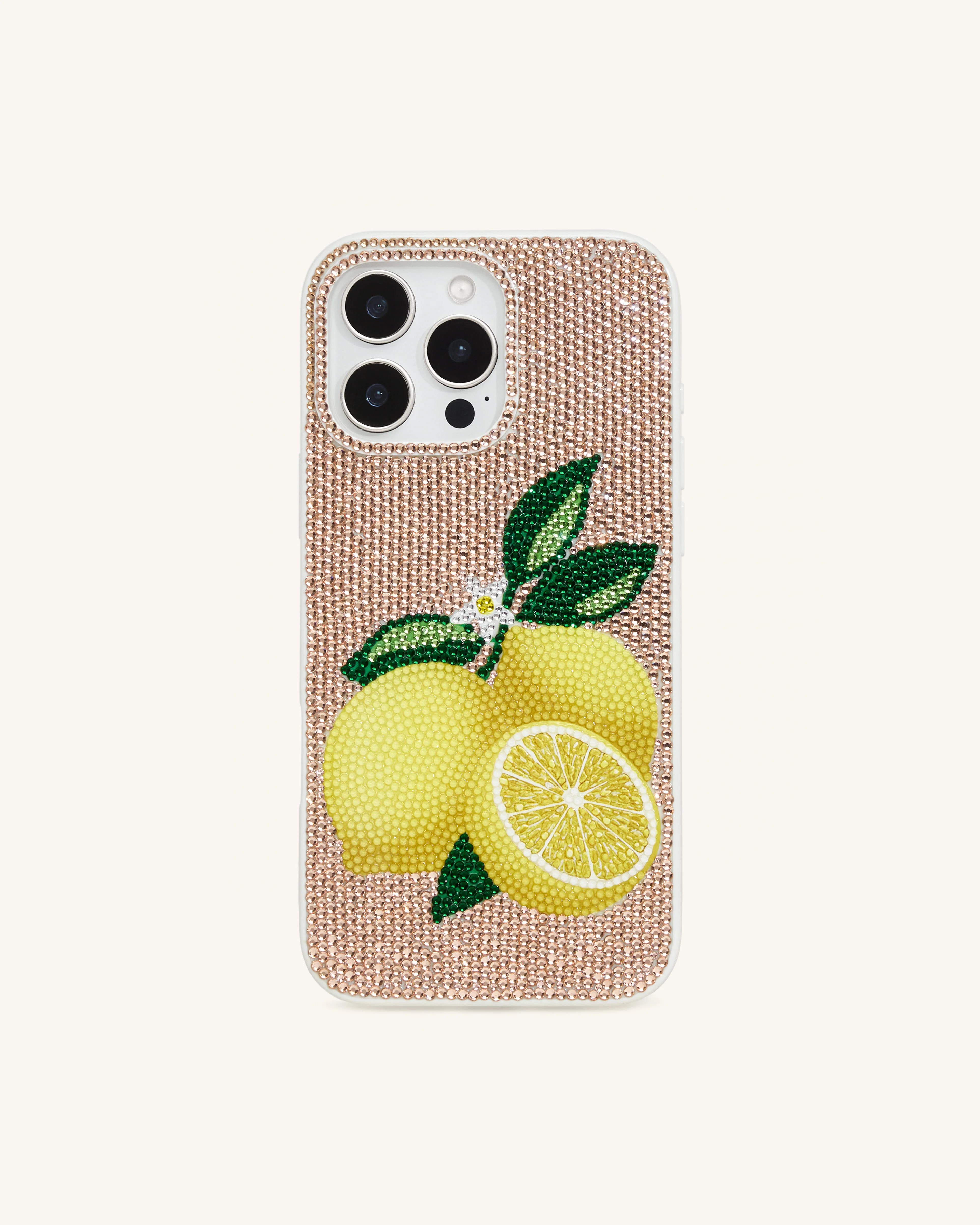 Lemon Artificial Crystal Phone Case - Gold - Image 2