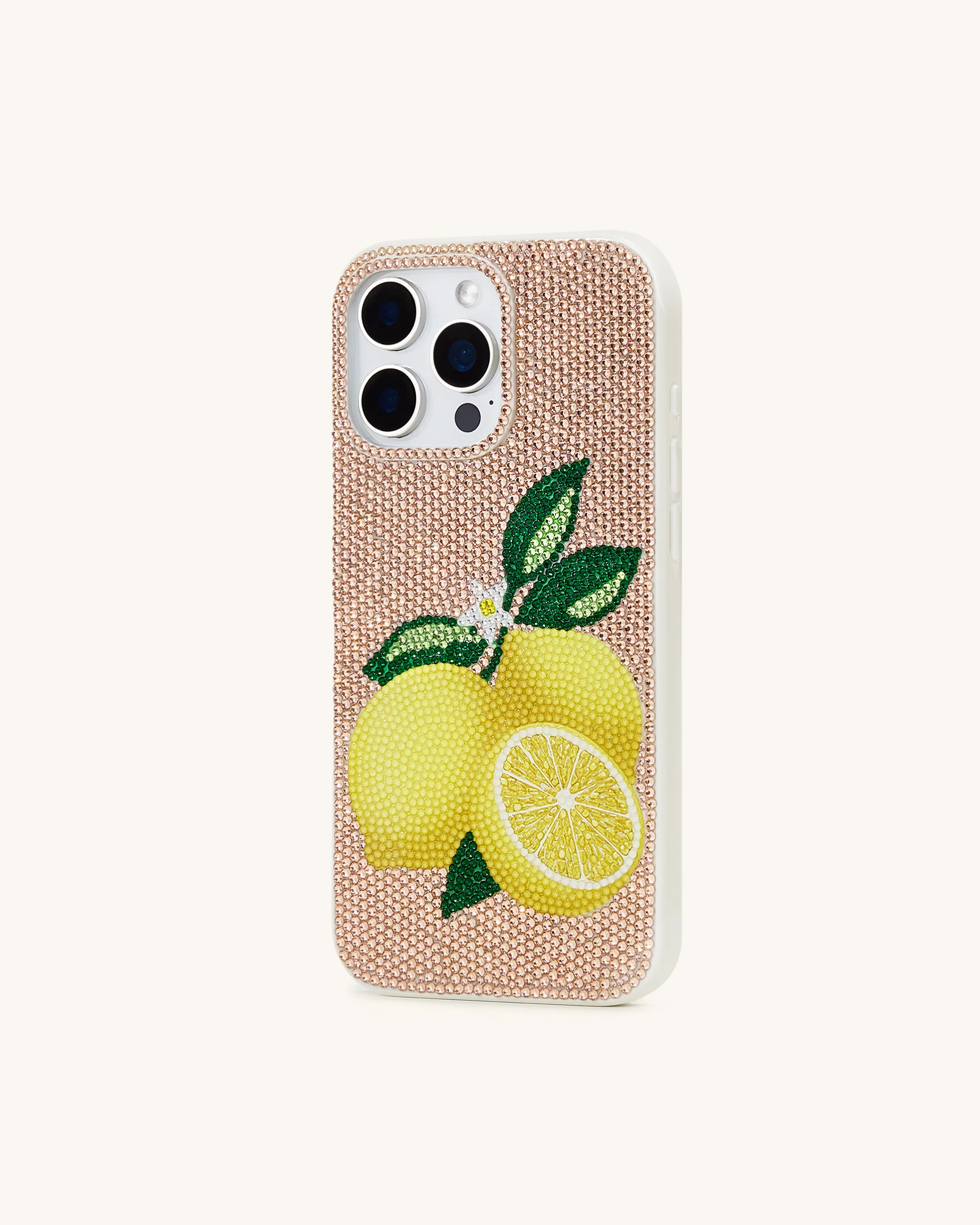 Lemon Artificial Crystal Phone Case - Gold - Image 3