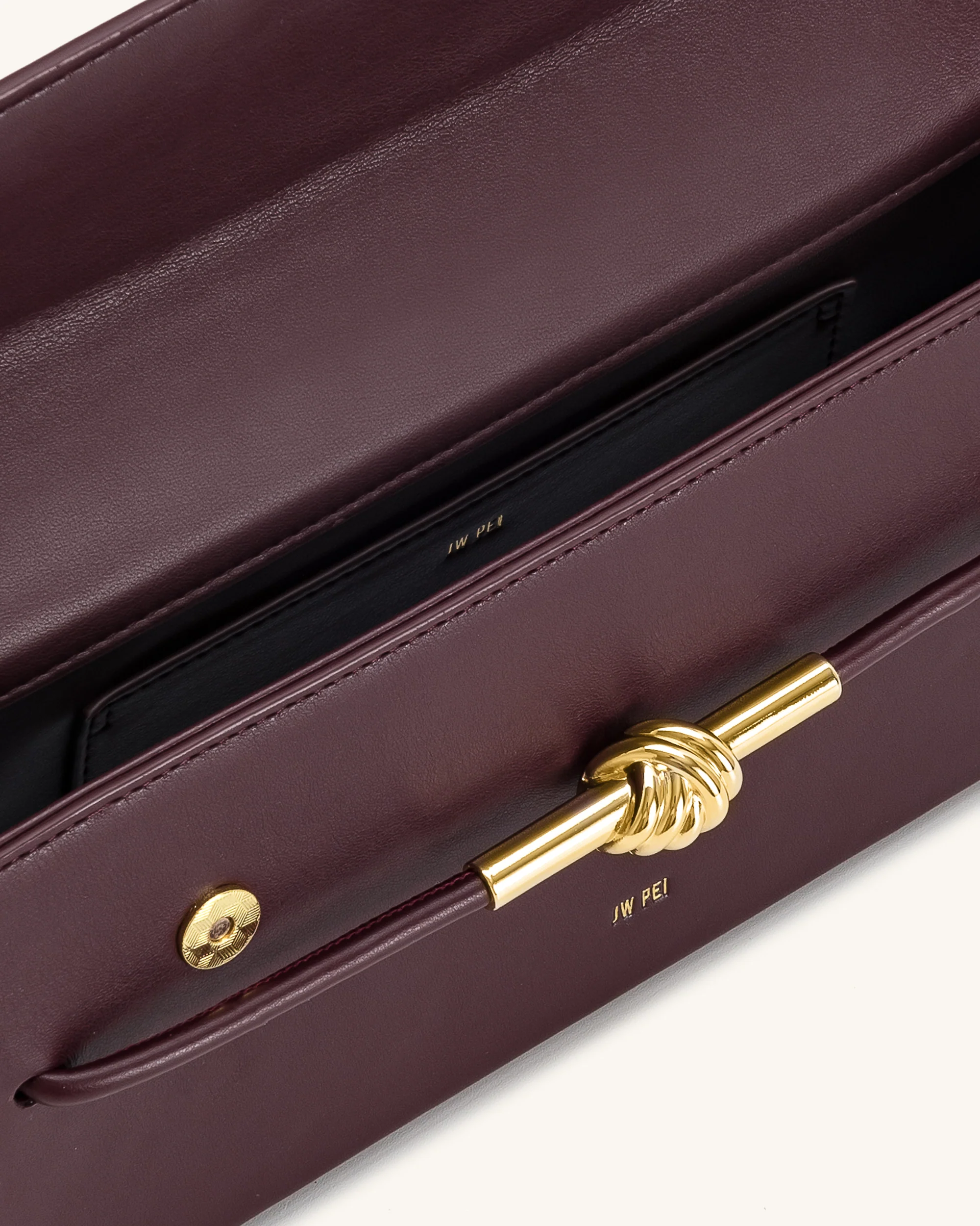 Lena Metal Rope Knot Top Handle Bag - Deep Claret - Image 4