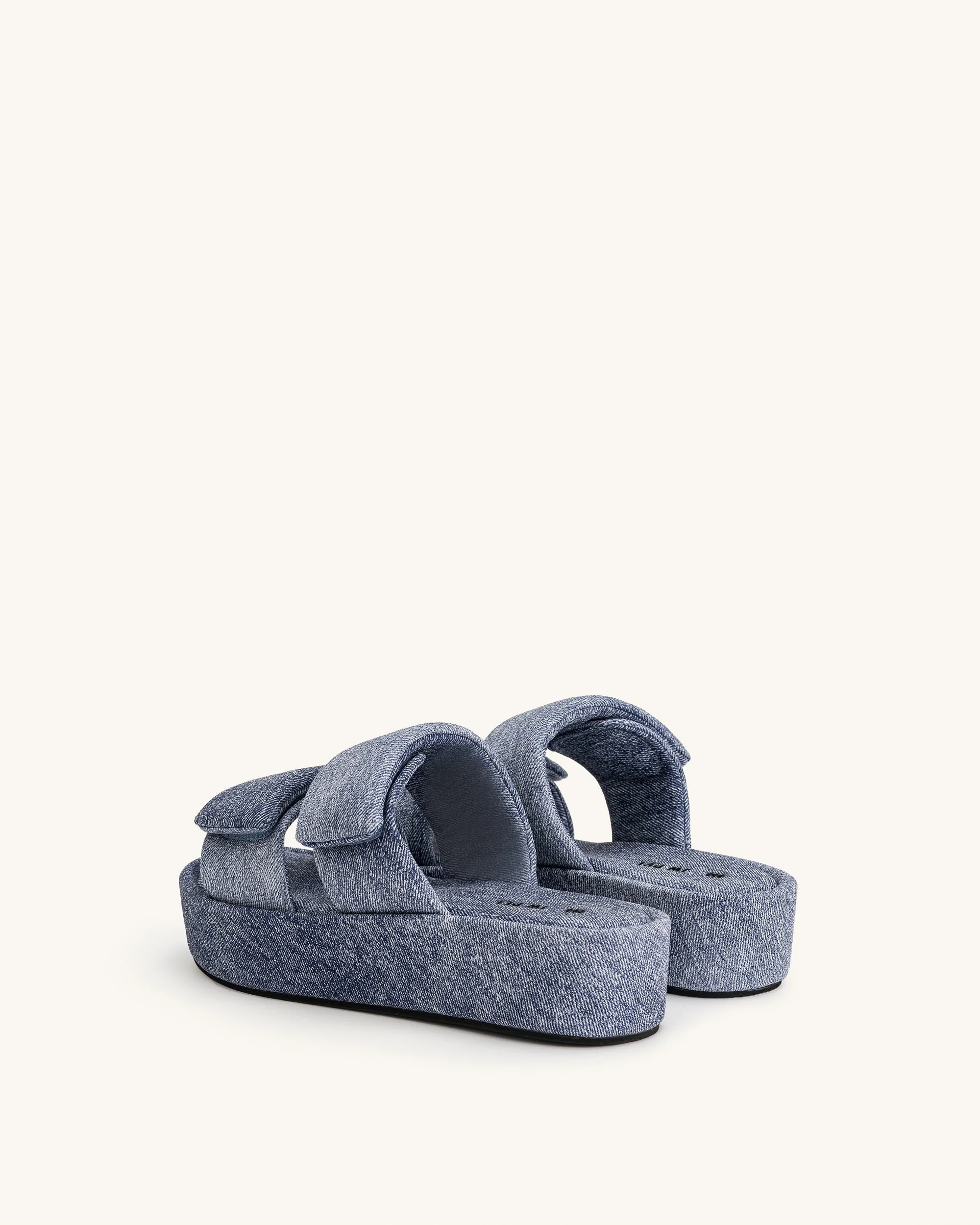 Lexi Denim Embossed Sandal - Blue - Image 5