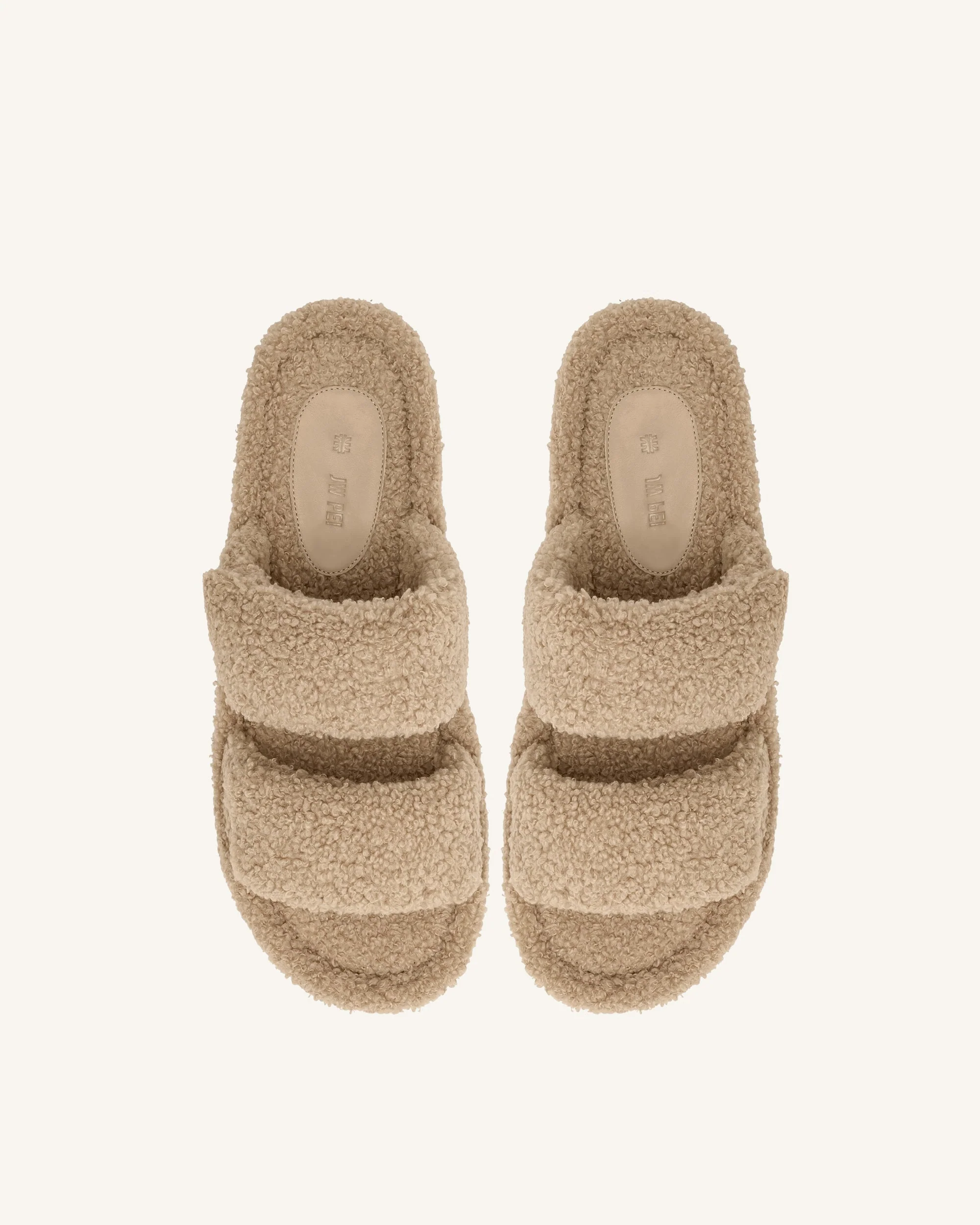 Lexi Faux Fur Platform Sandal - Beige - Image 3