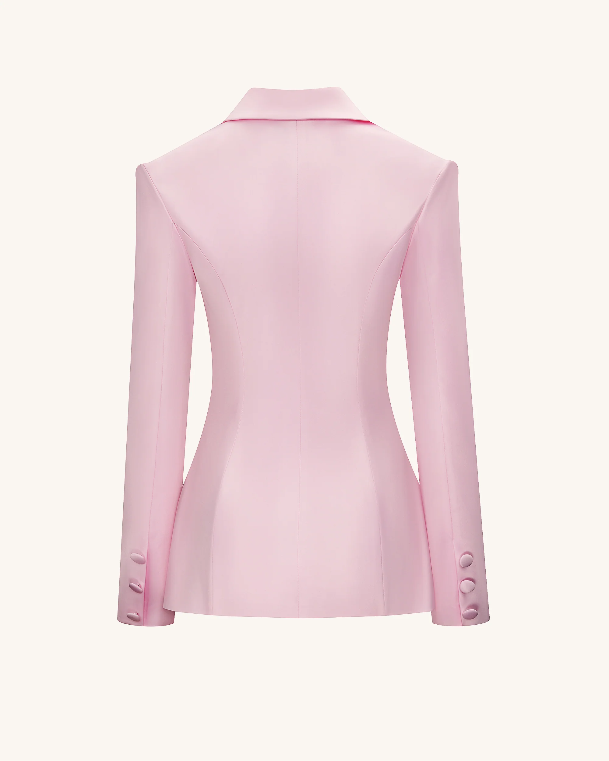 Lily Satin Double-Breasted Blazer Suit - Pink - Image 5