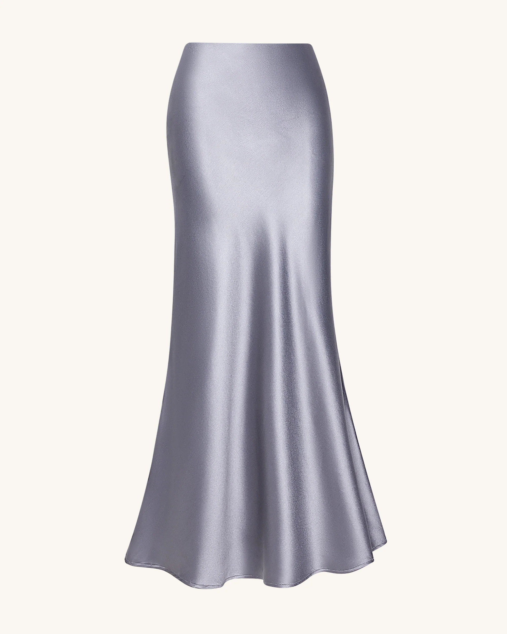 Liquid Satin Mermaid Maxi Skirt - Silver - Image 4