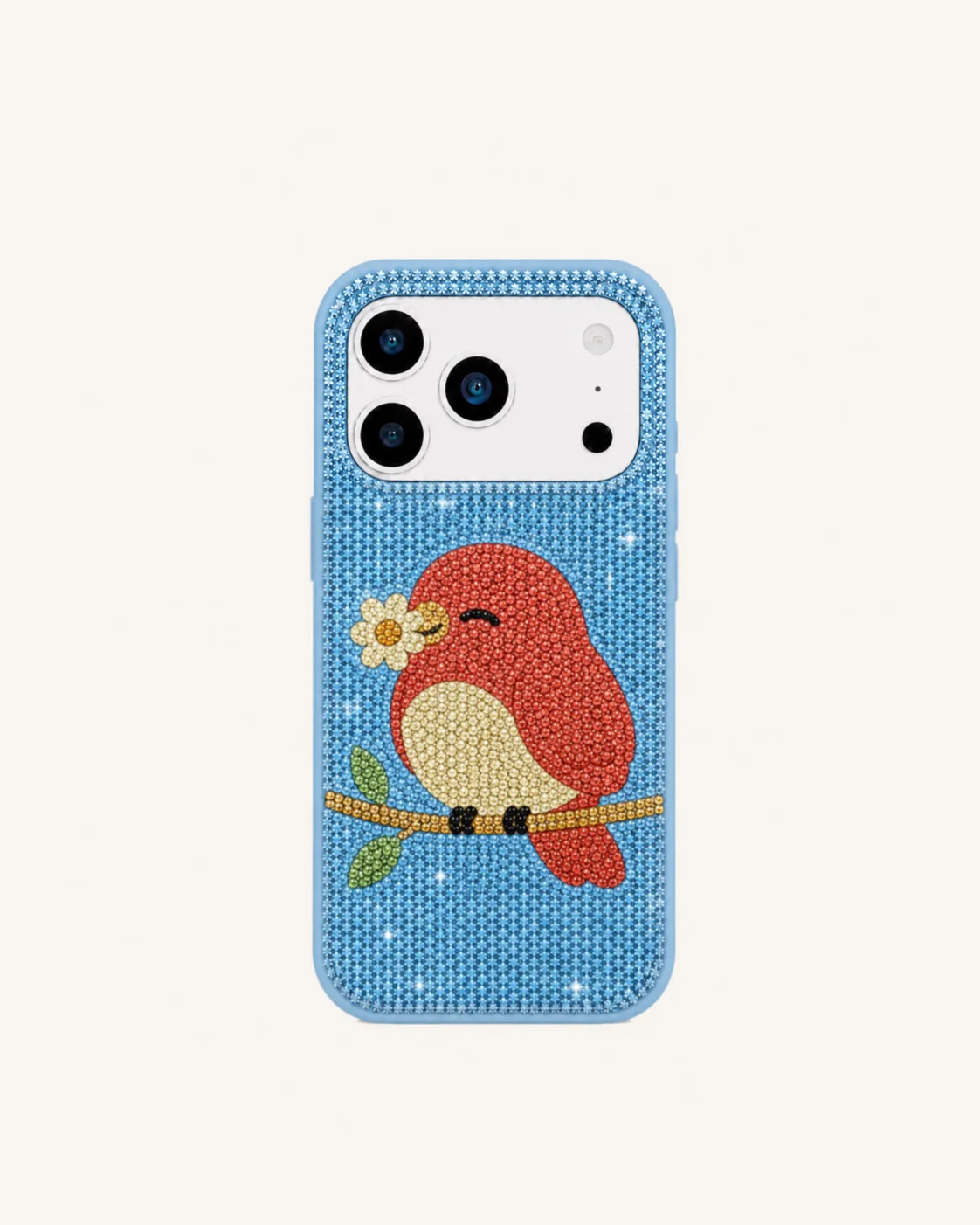 Little Robin Artificial Crystal Phone Case - Blue